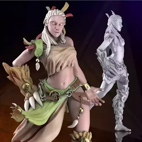 Kagura the Druid RPG DND Miniature 3D print model
