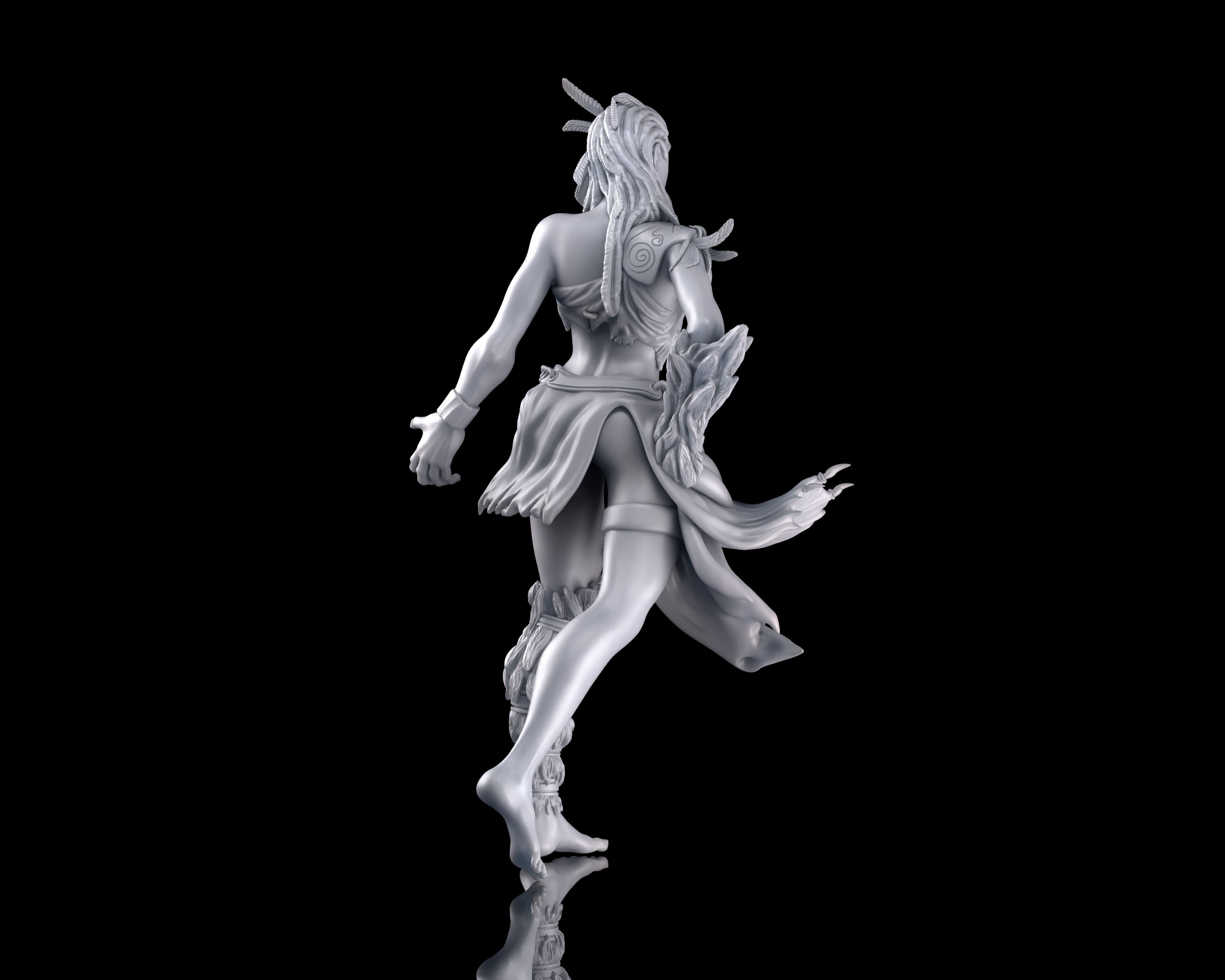 Kagura the Druid RPG DND Miniature 3D print model_2
