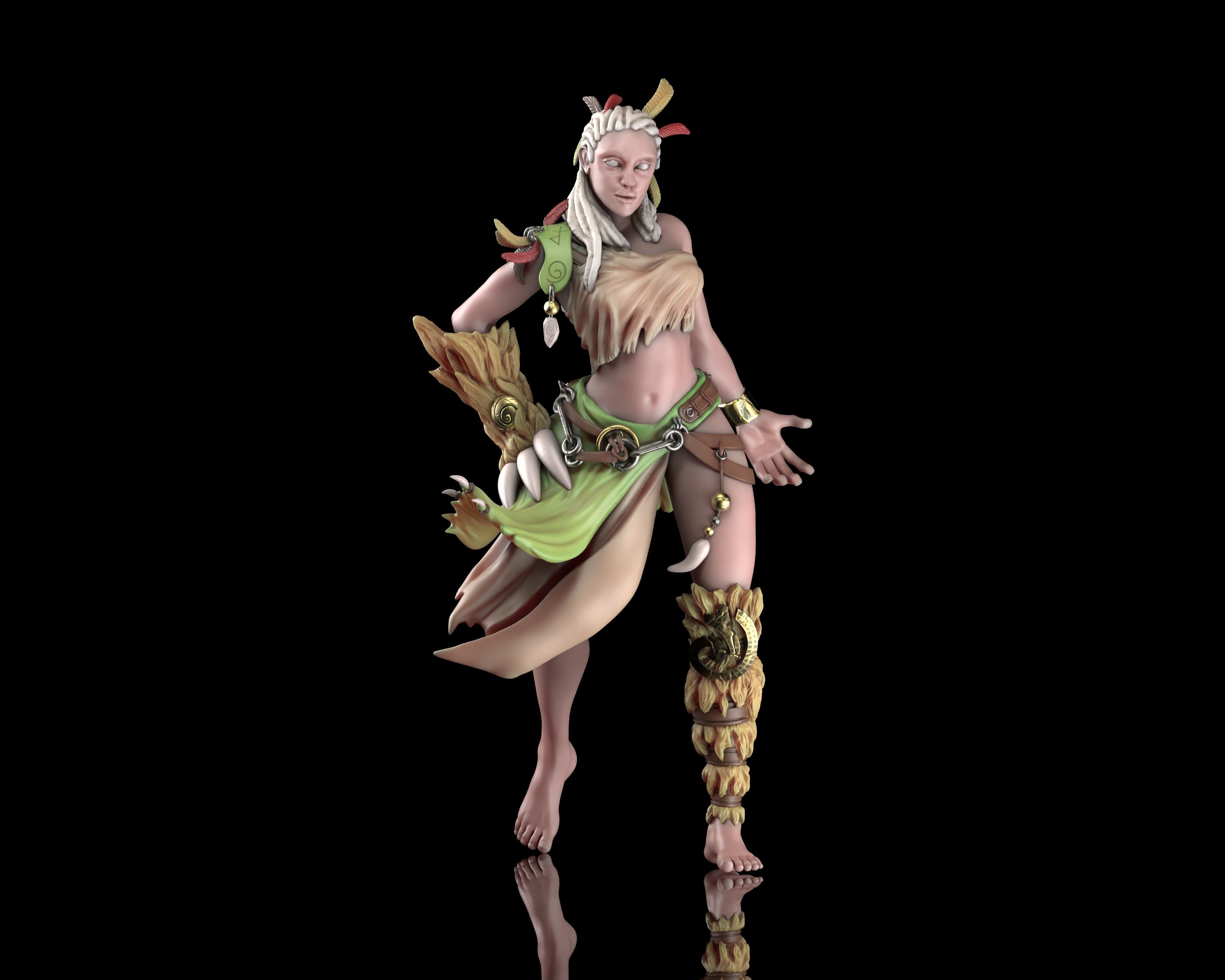 Kagura the Druid RPG DND Miniature 3D print model_1