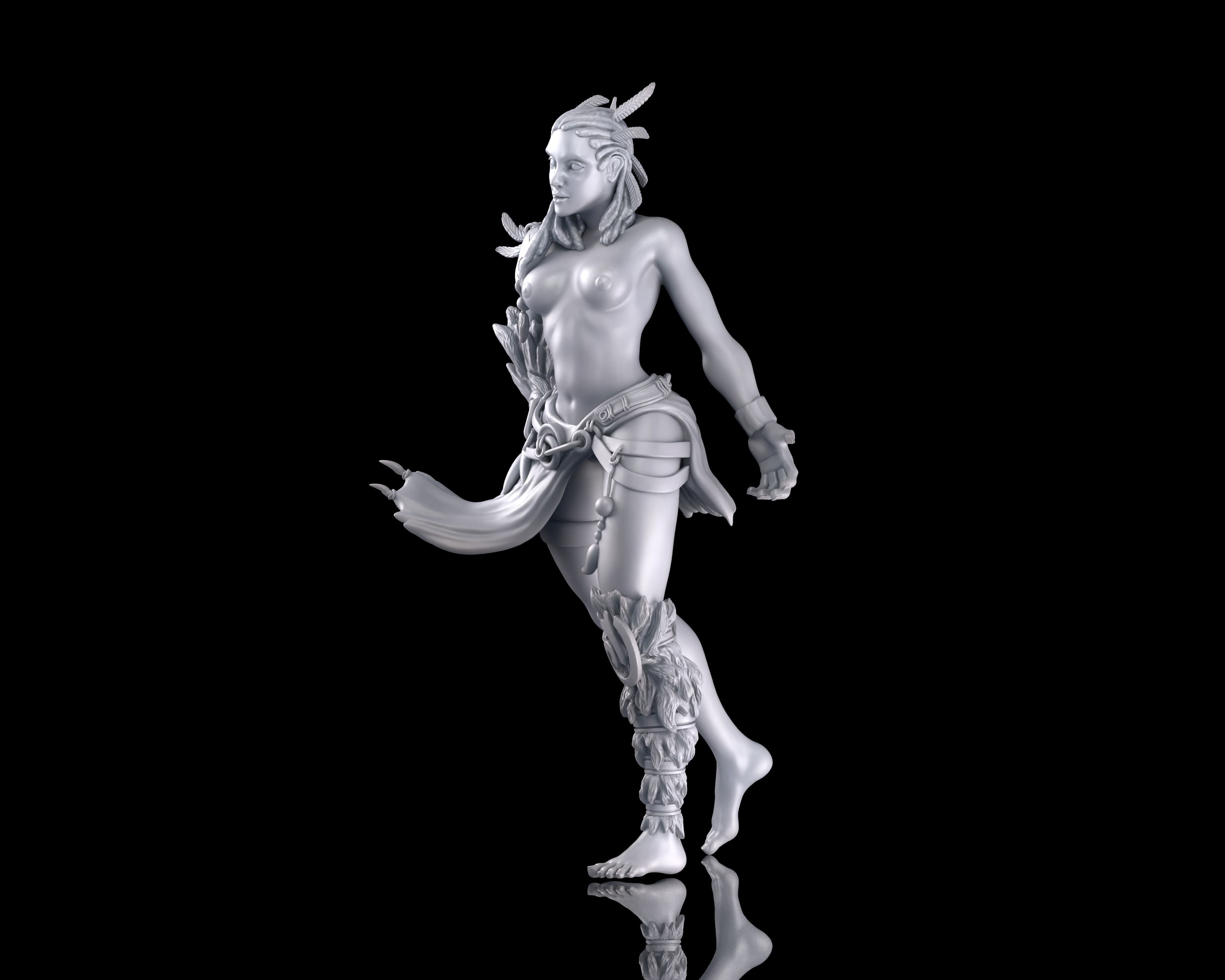 Kagura the Druid RPG DND Miniature 3D print model_4