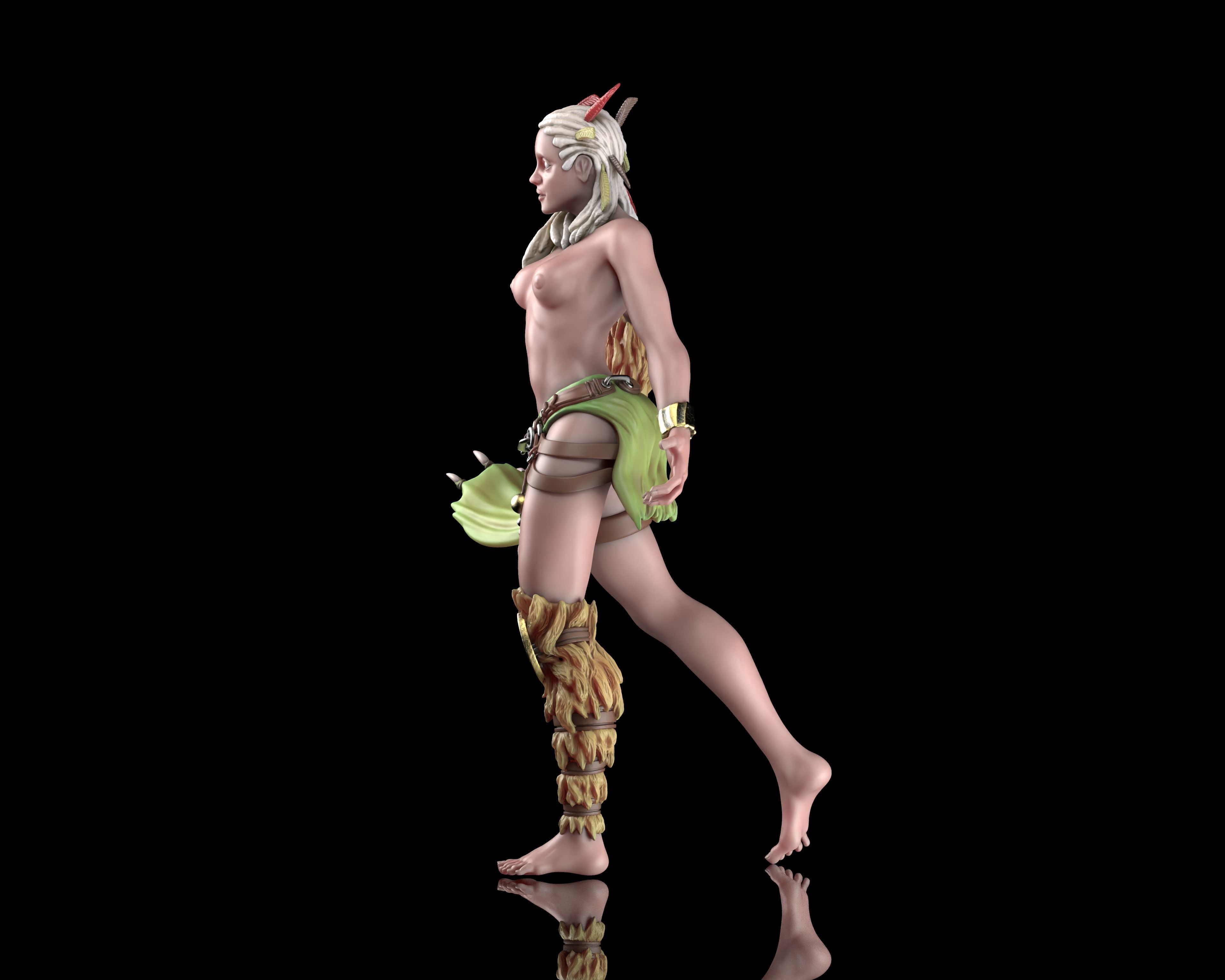 Kagura the Druid RPG DND Miniature 3D print model_7