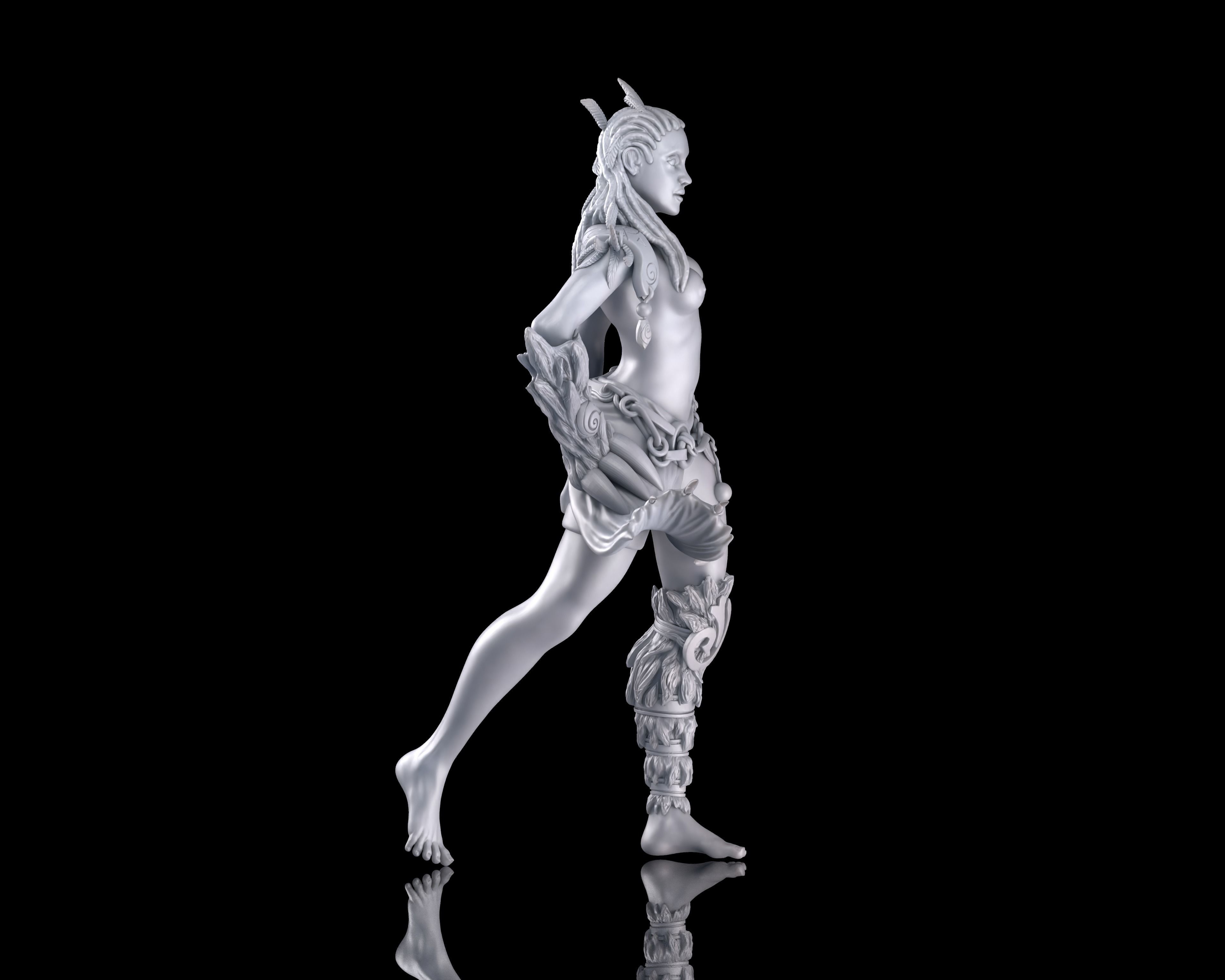 Kagura the Druid RPG DND Miniature 3D print model_6
