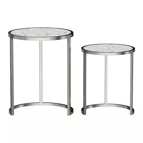 INTERIOR TABLE WITH MARBLE TOP SILVER WHITE