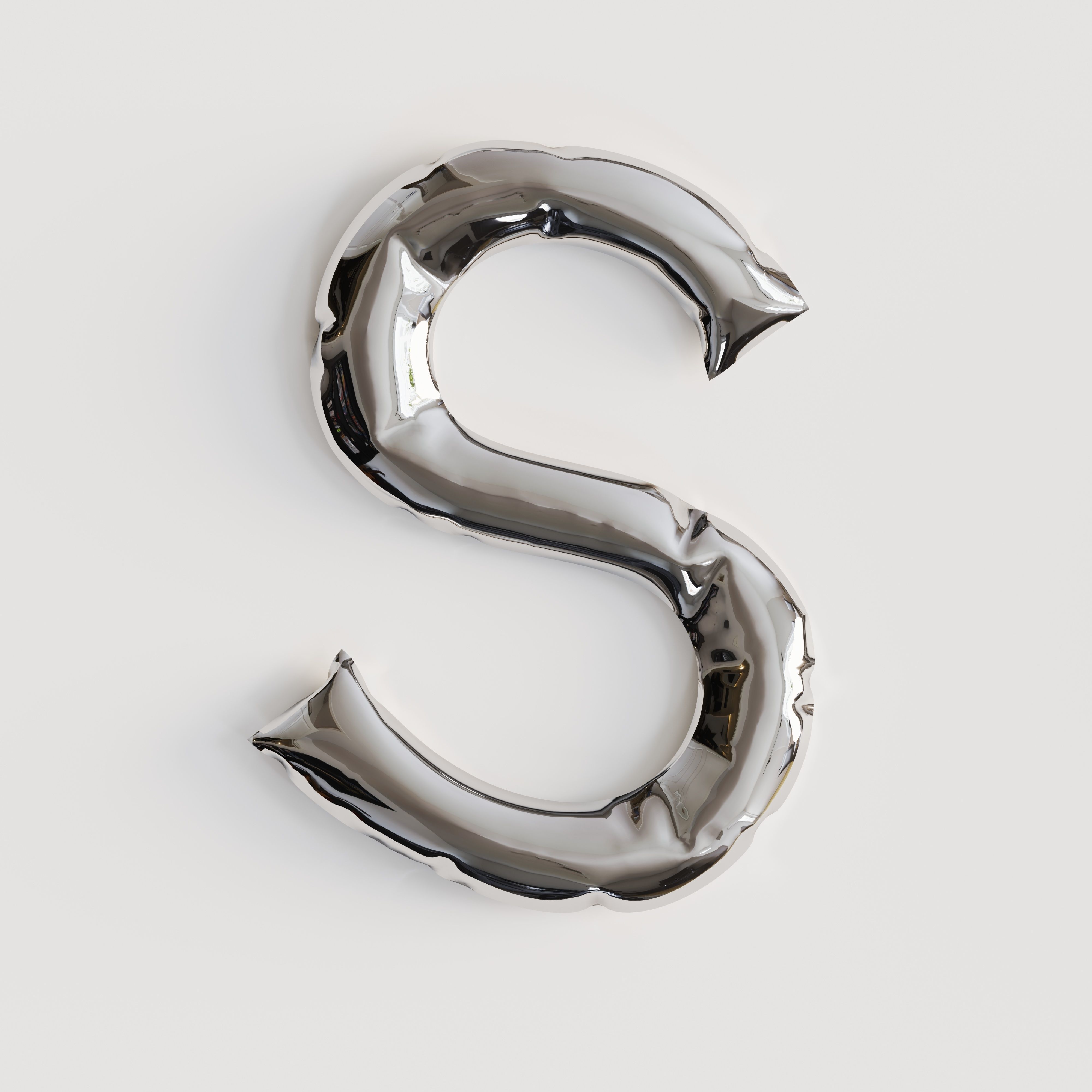 Alphabet balloons  Low-poly 3D model_9