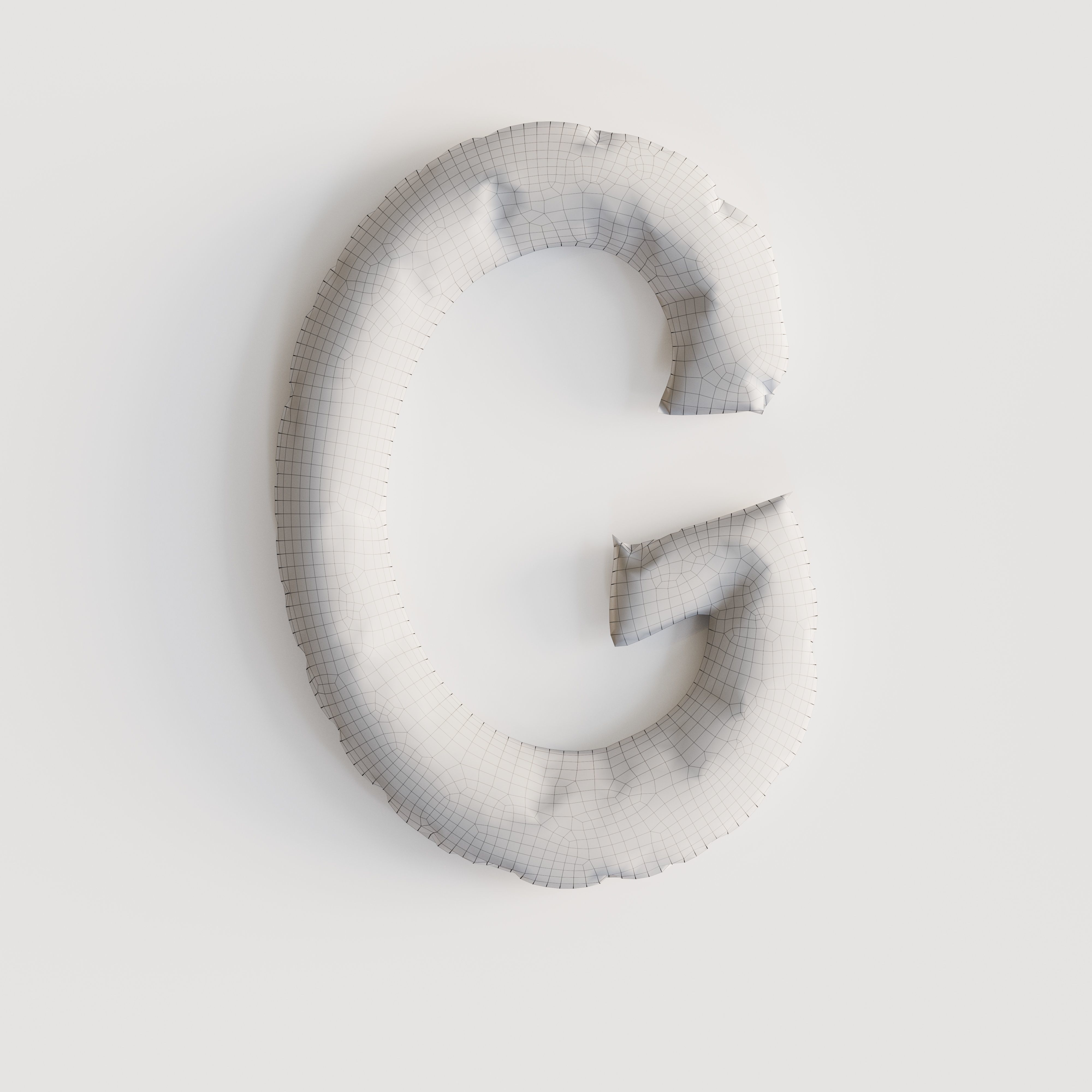 Alphabet balloons  Low-poly 3D model_4