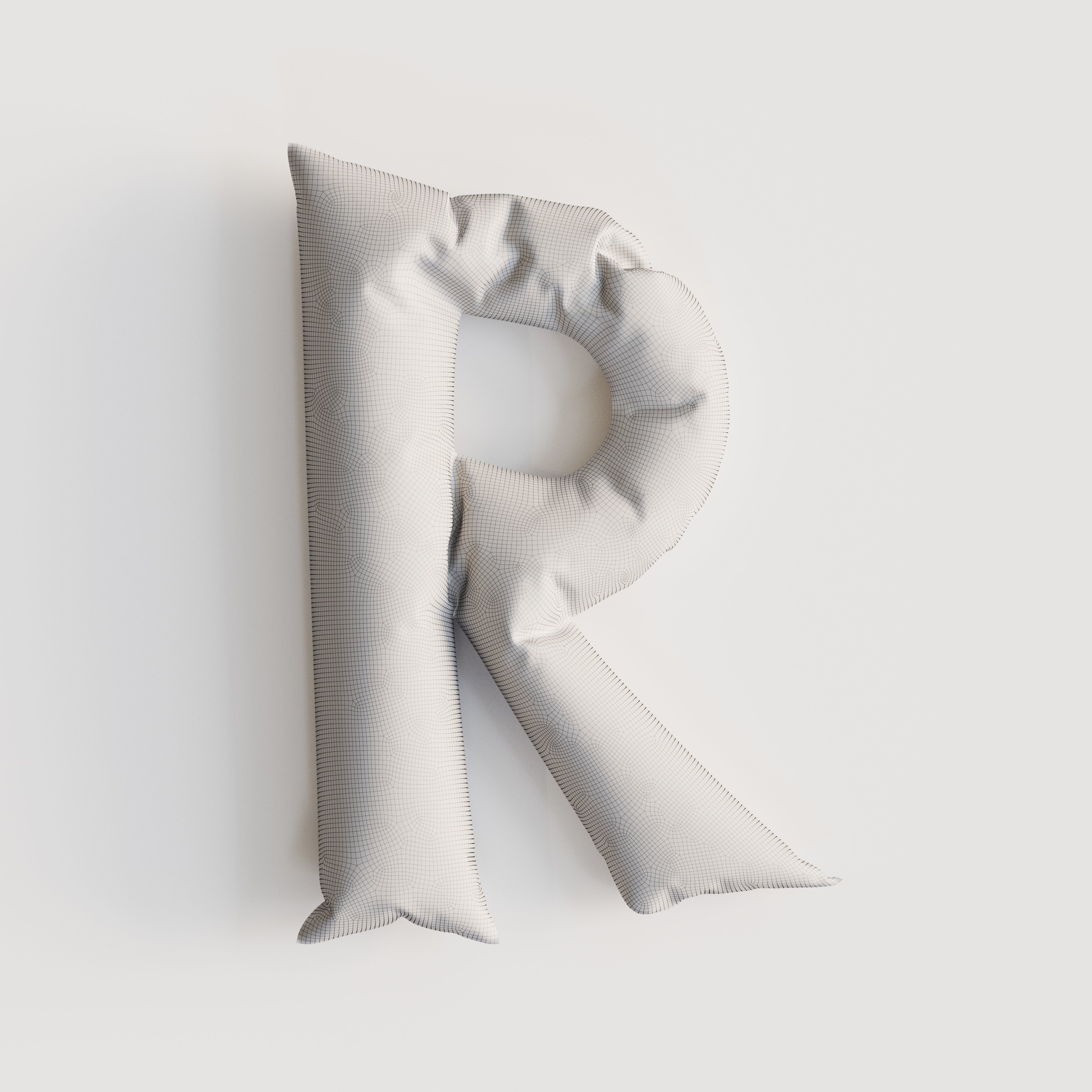 Alphabet balloons  Low-poly 3D model_43