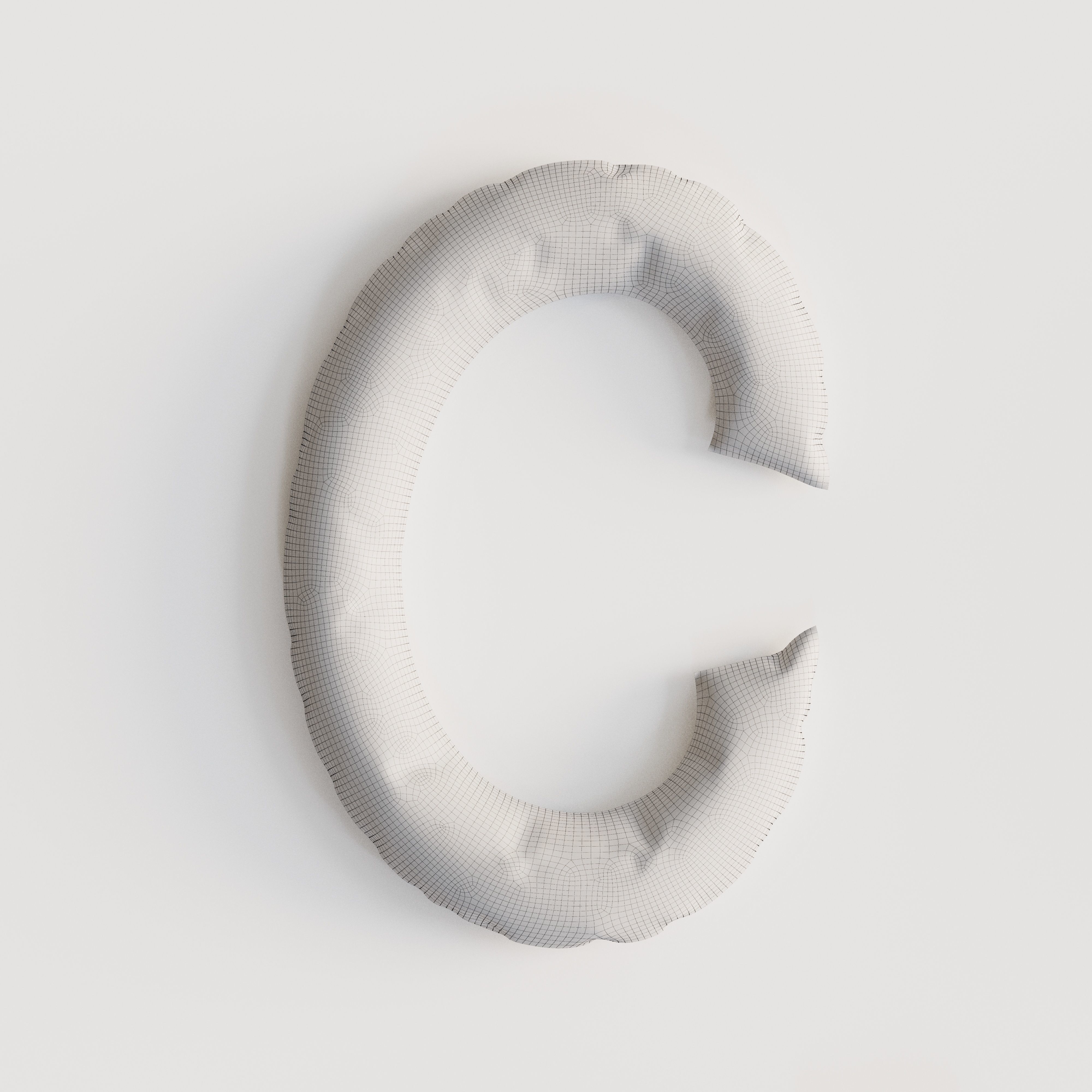 Alphabet balloons  Low-poly 3D model_17