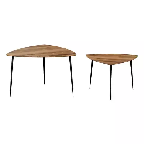 COFFEE TABLES MADE OF SOLID BROWN ACACIA IN SCANDINAVIAN STYLE