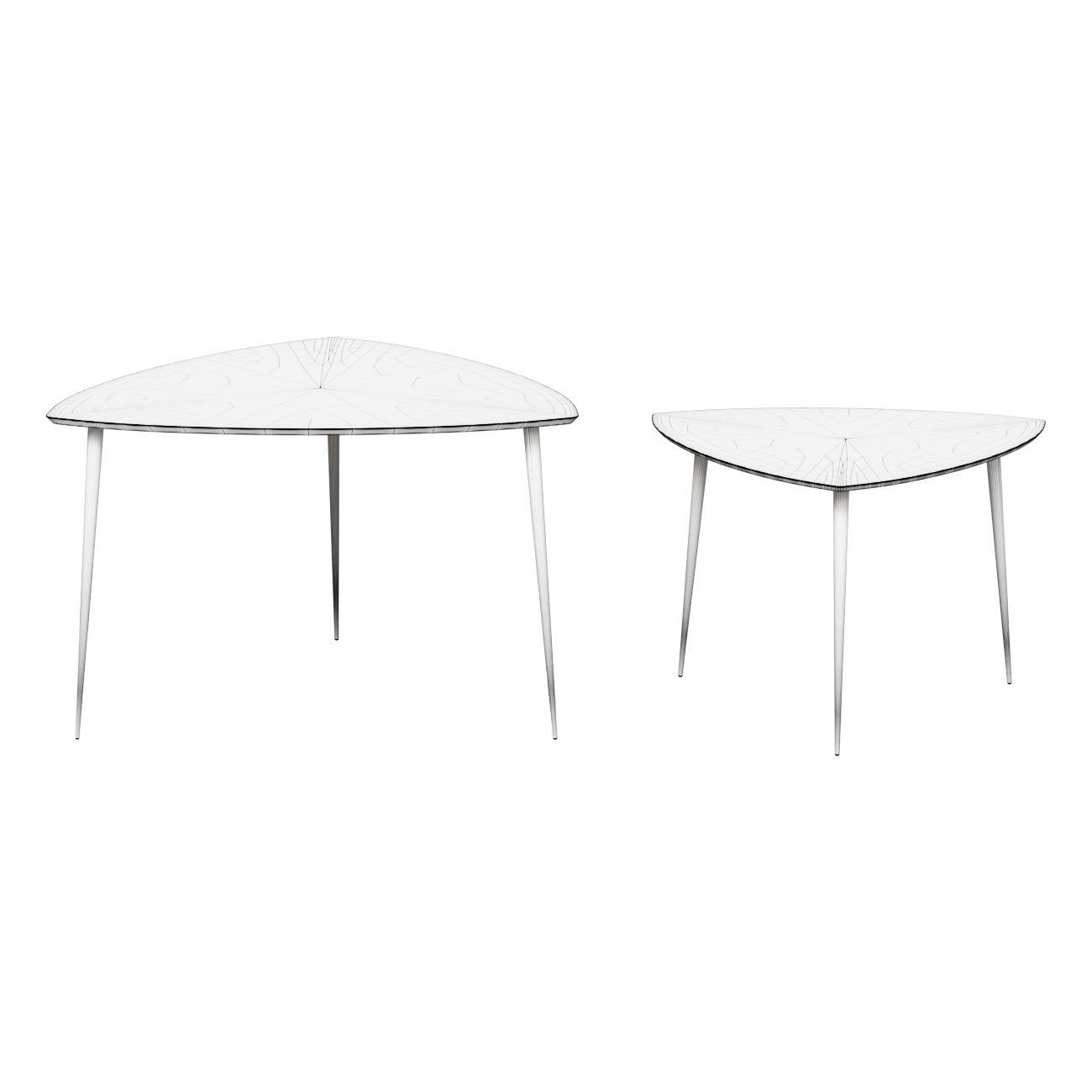 COFFEE TABLES MADE OF SOLID BROWN ACACIA IN SCANDINAVIAN STYLE 3D model_1