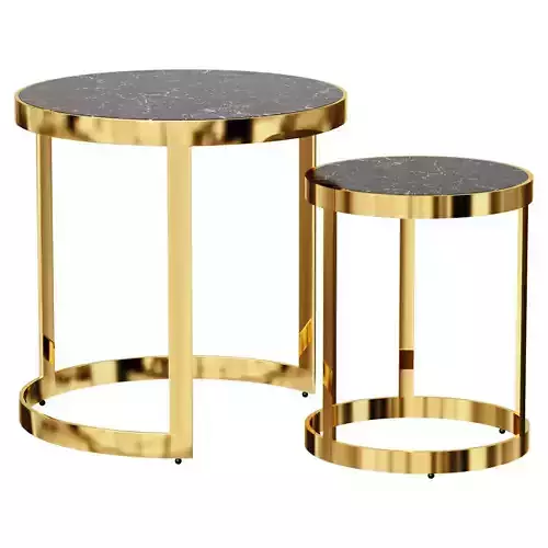 GLASS COFFEE TABLES IN BLACK AND GOLD