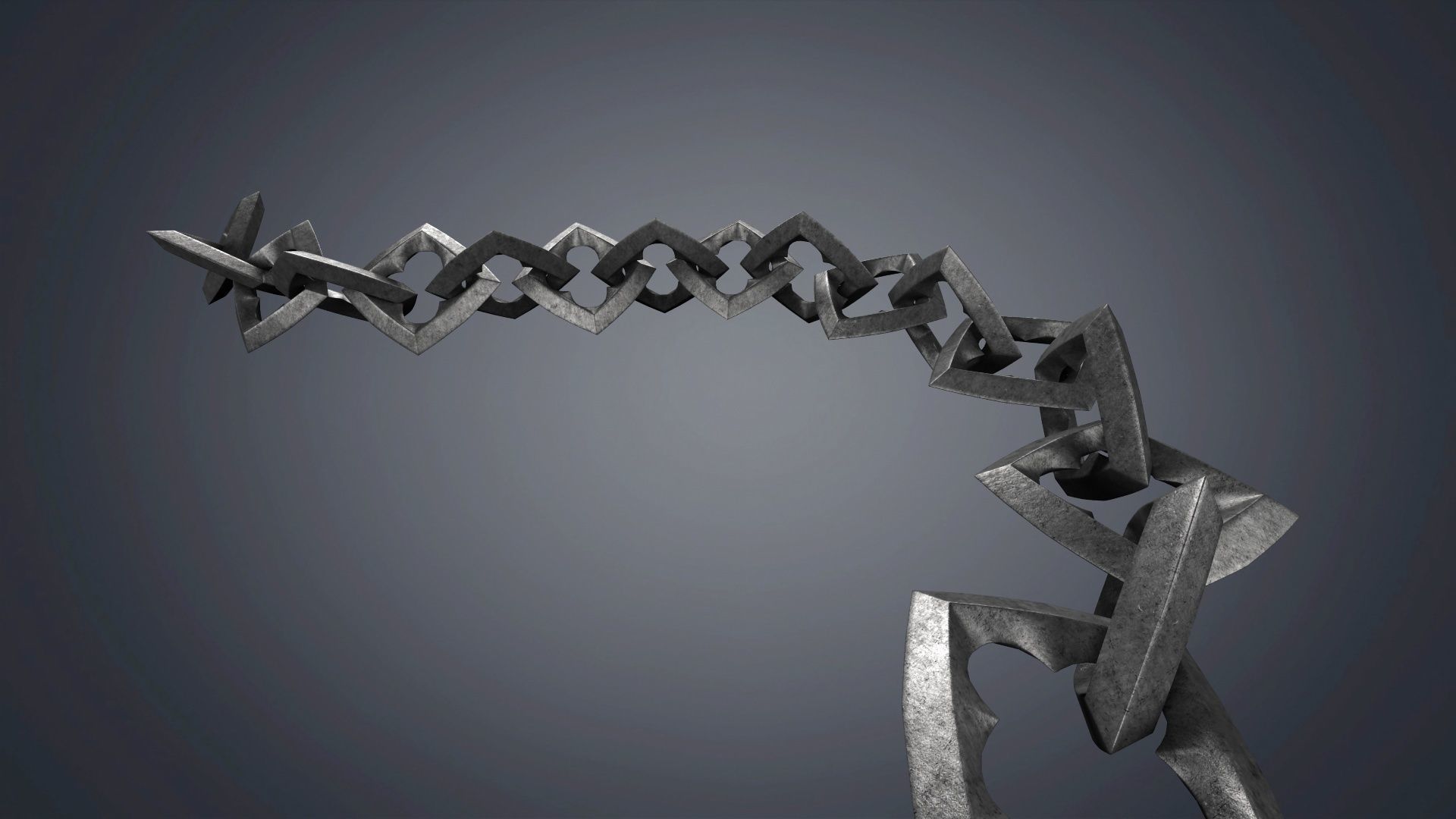 chain metal Chains group of chain links 3D model_3