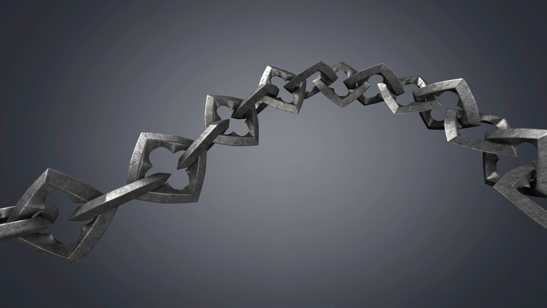 chain metal Chains group of chain links 3D model_2