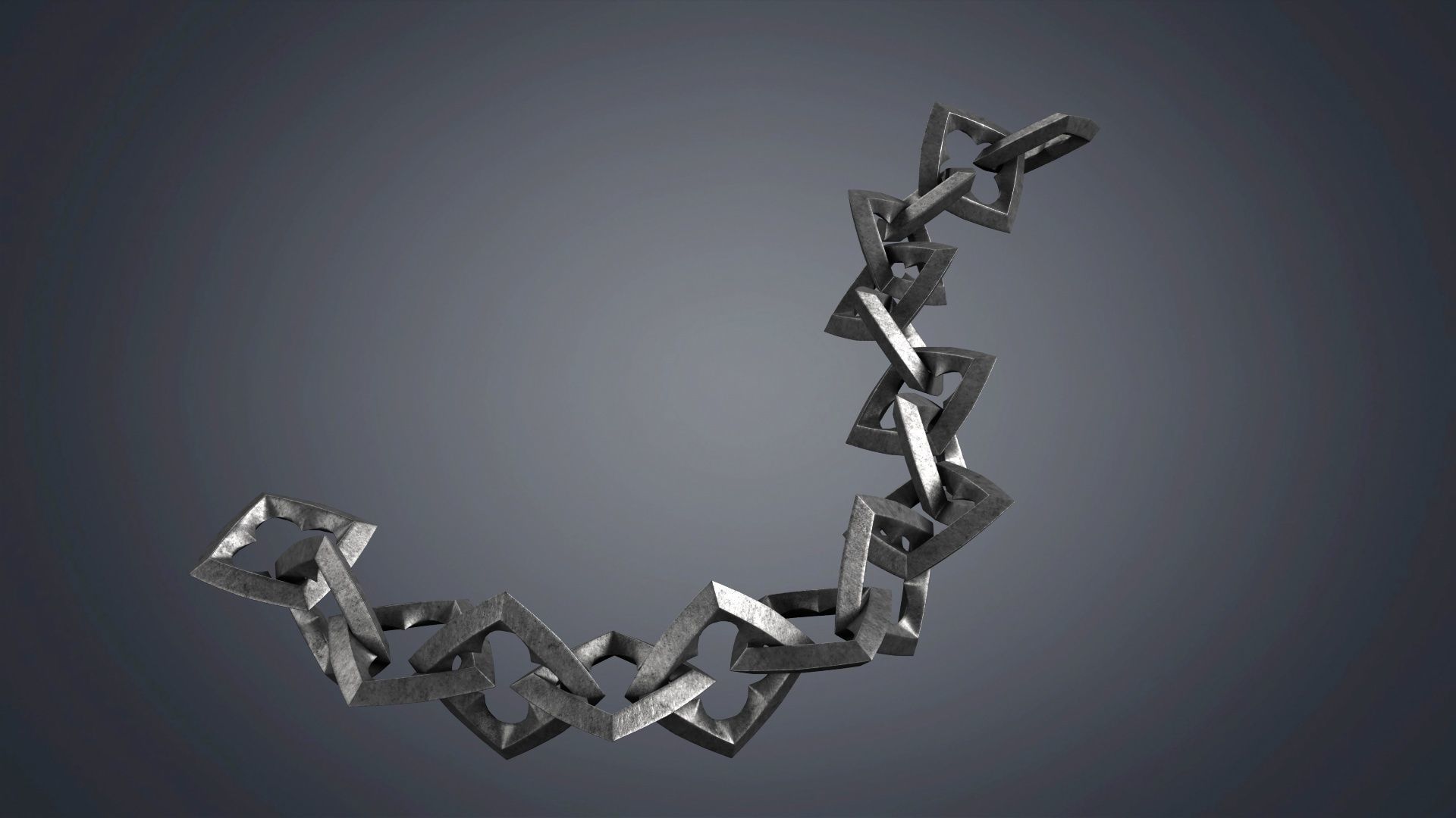 chain metal Chains group of chain links 3D model_1
