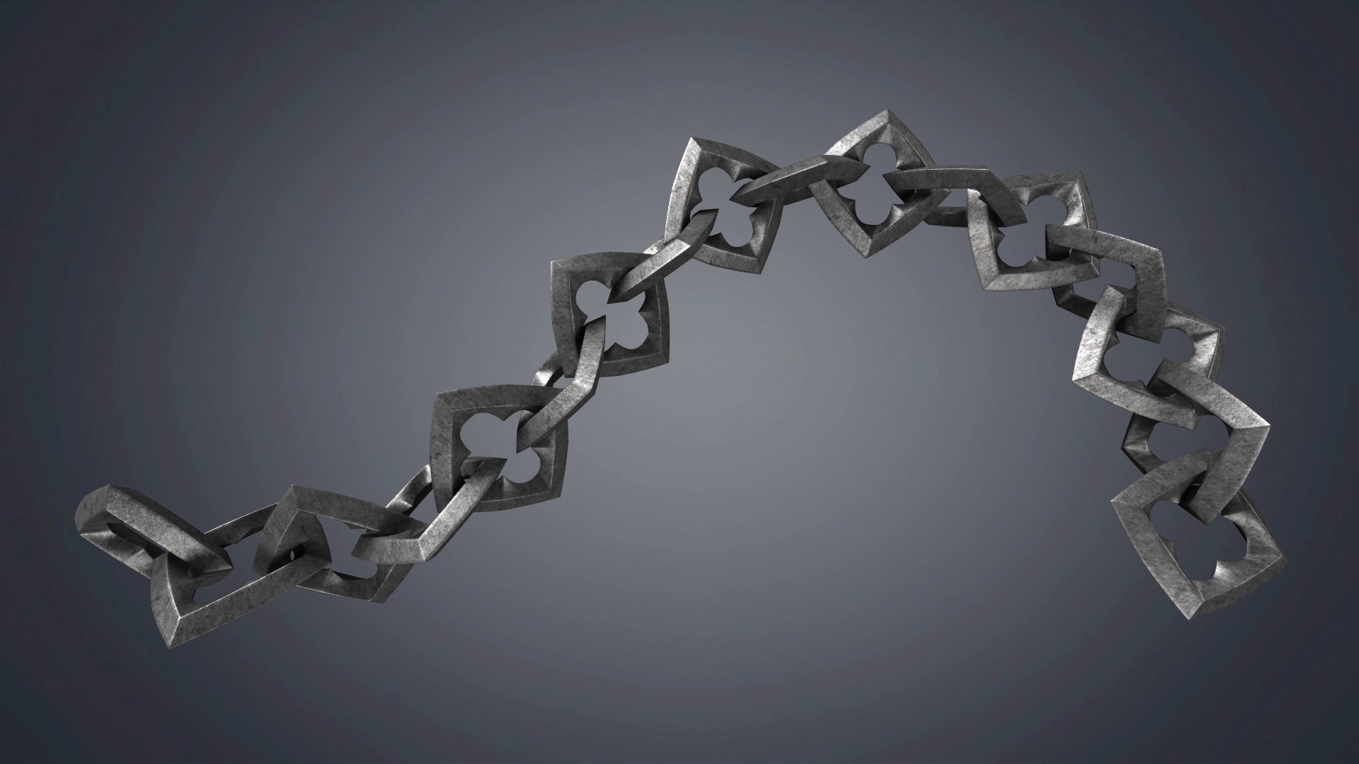 chain metal Chains group of chain links 3D model_5