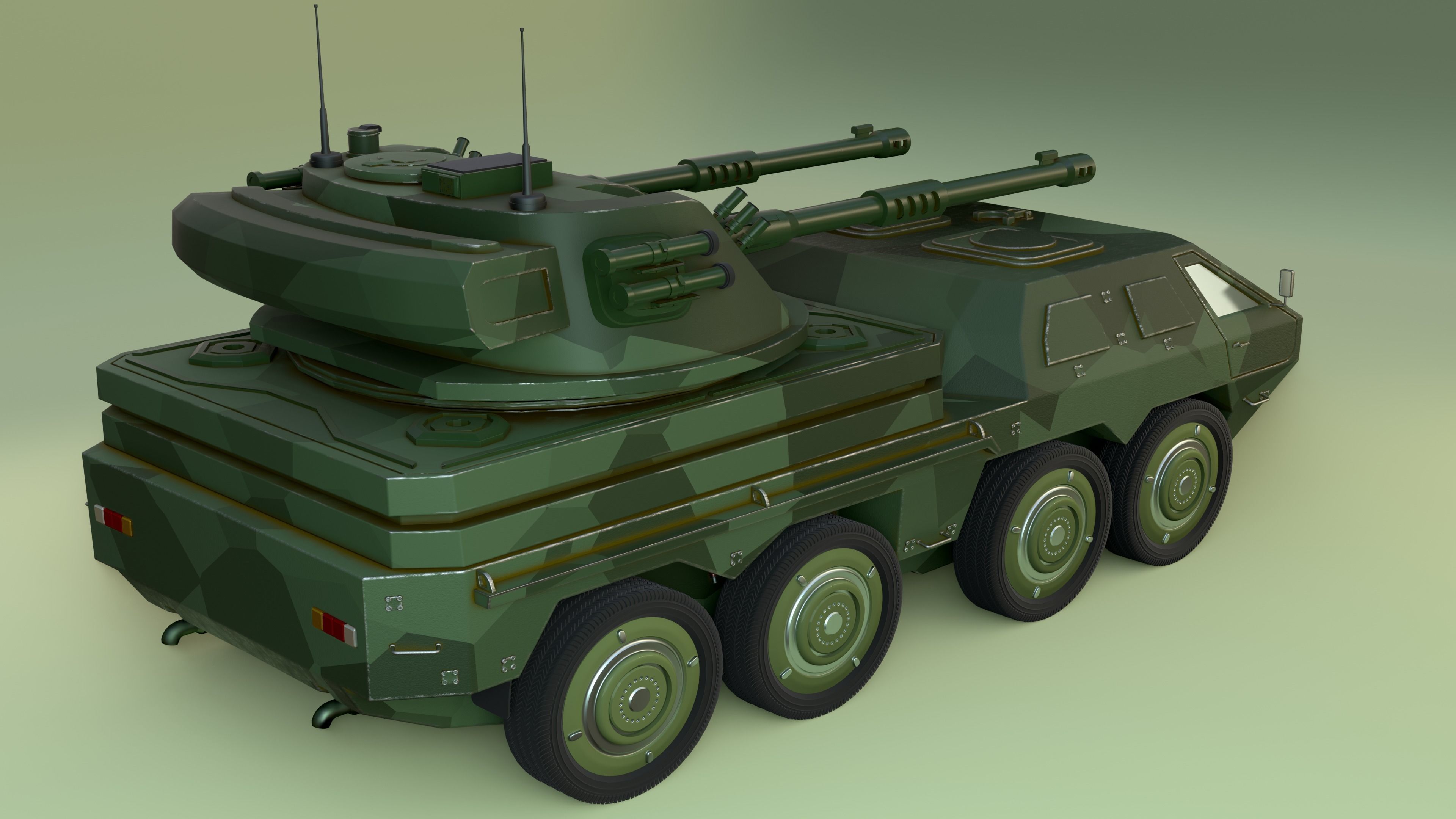  wheeled tank 3D model_10