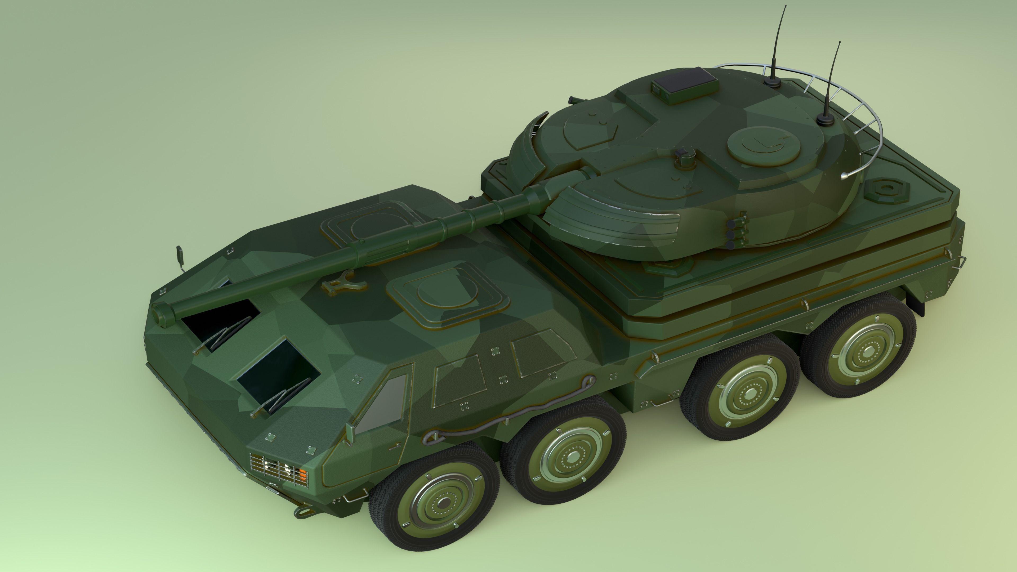  wheeled tank 3D model_5