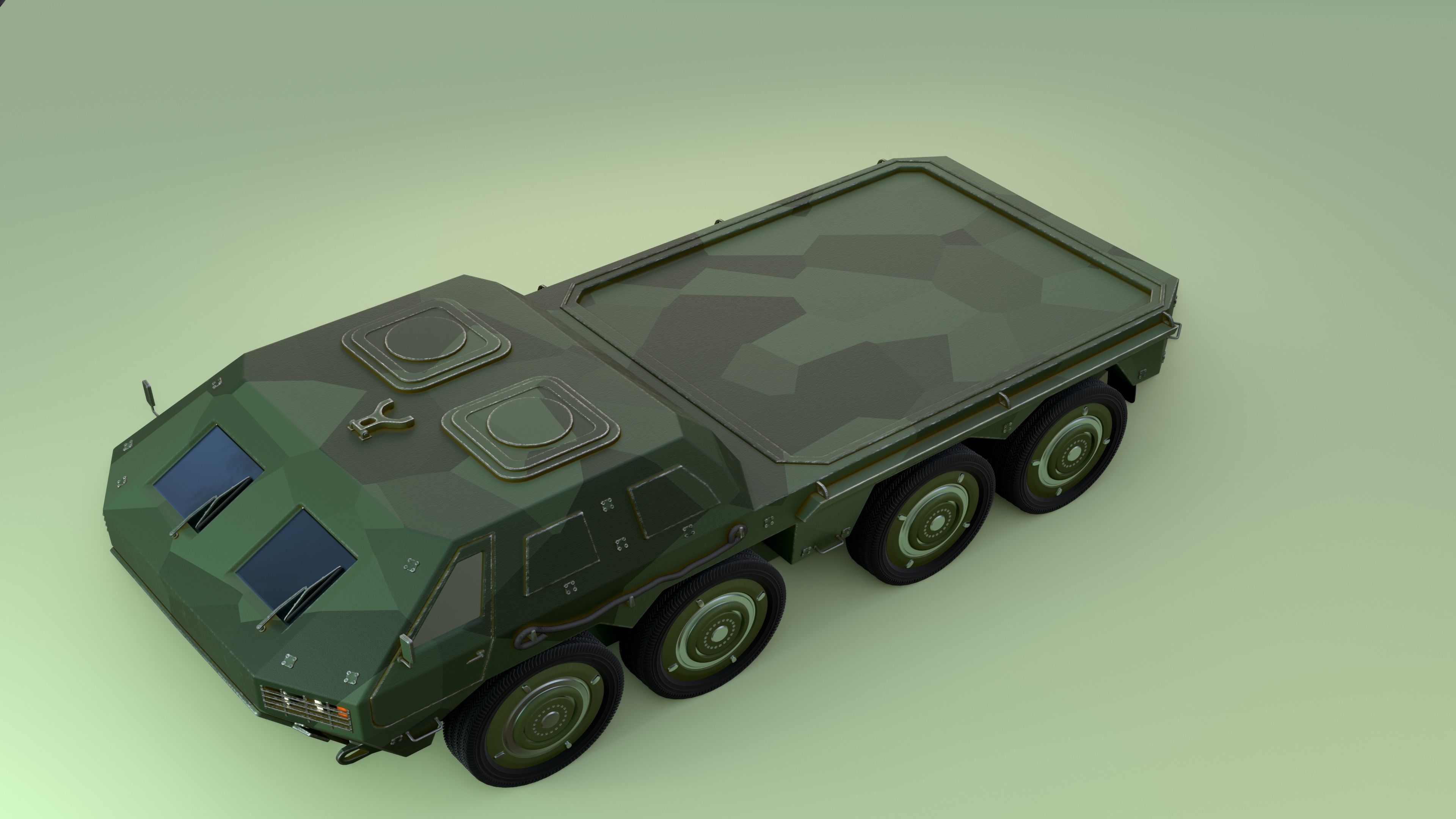  wheeled tank 3D model_9