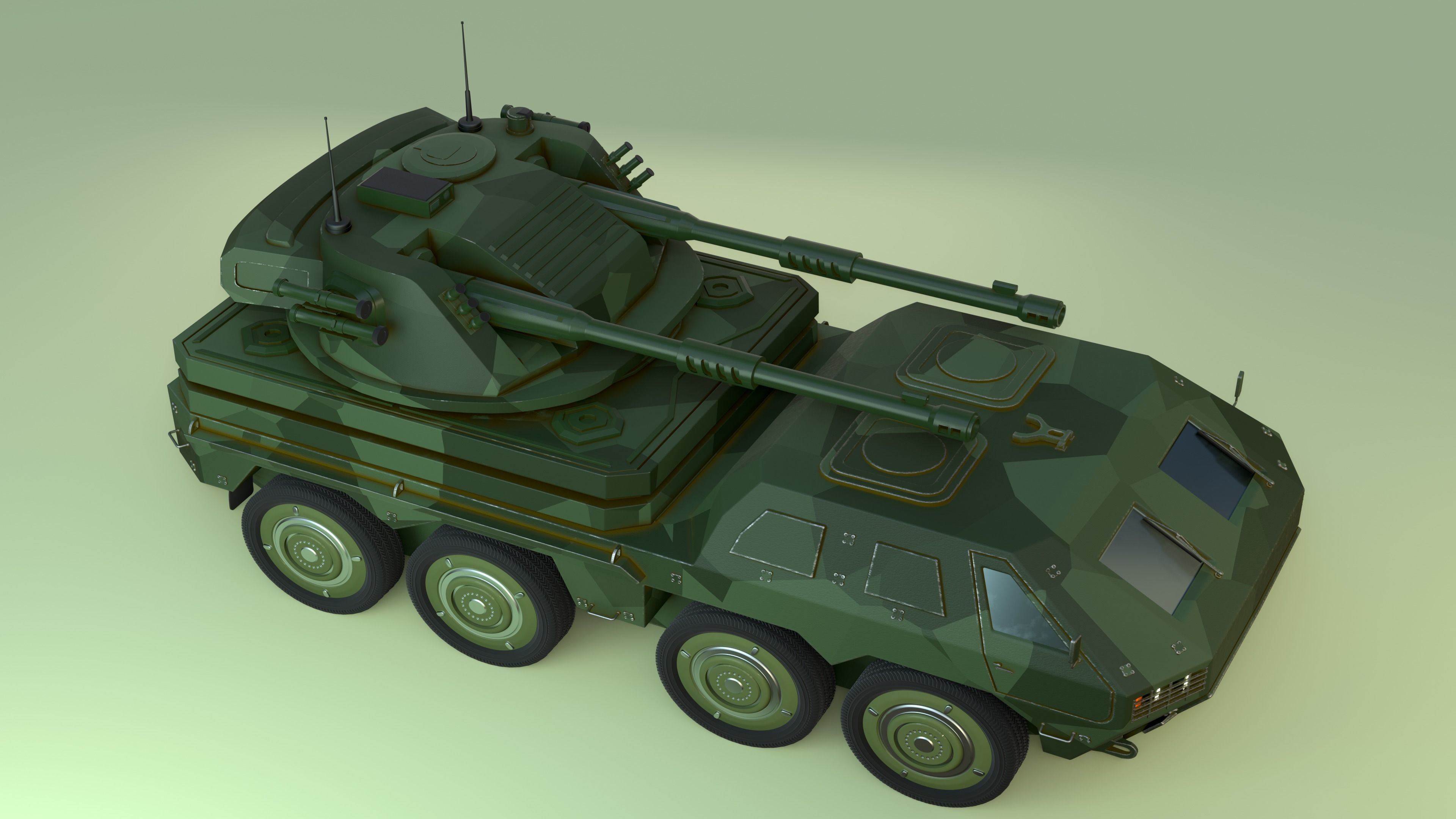  wheeled tank 3D model_6