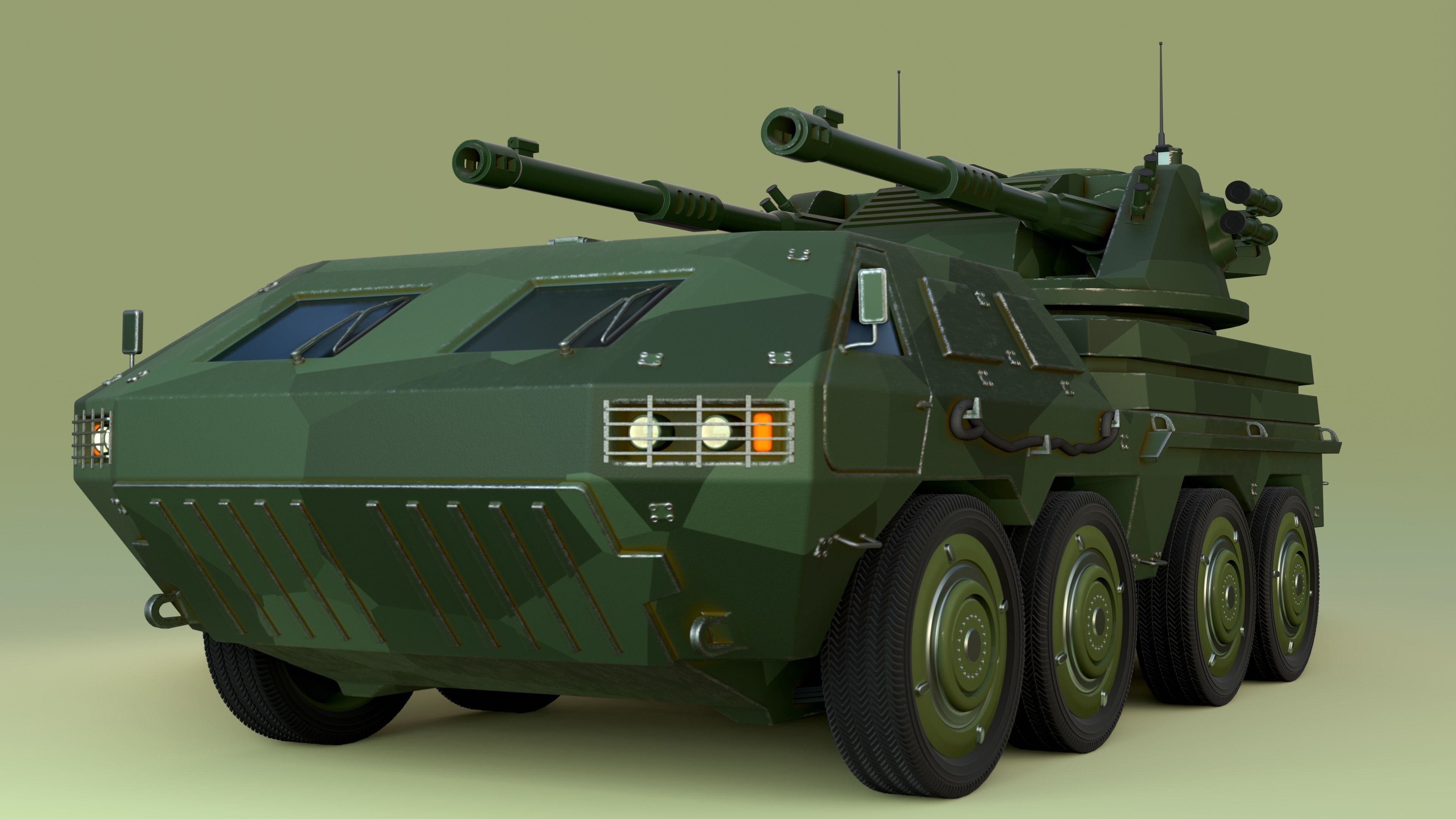  wheeled tank 3D model_7