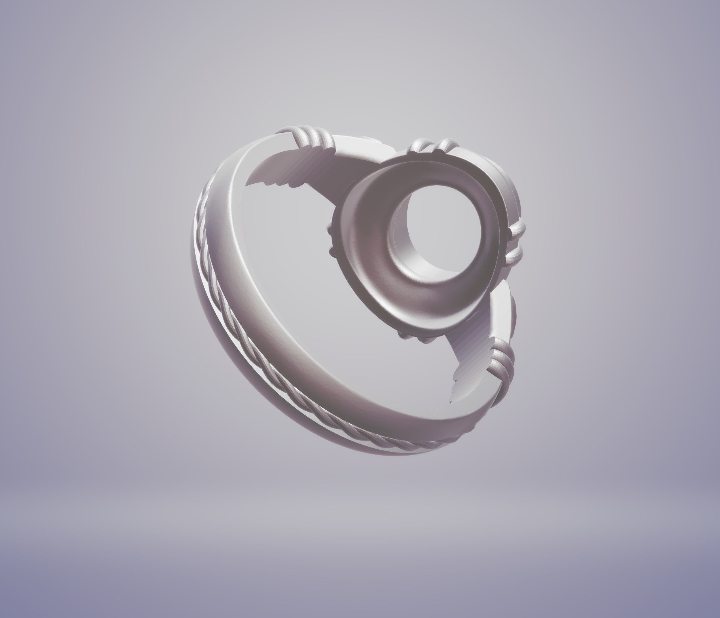 Ring for cabochon-Celtic knot Trinity-3D model STL-3D printing 3D print model_2