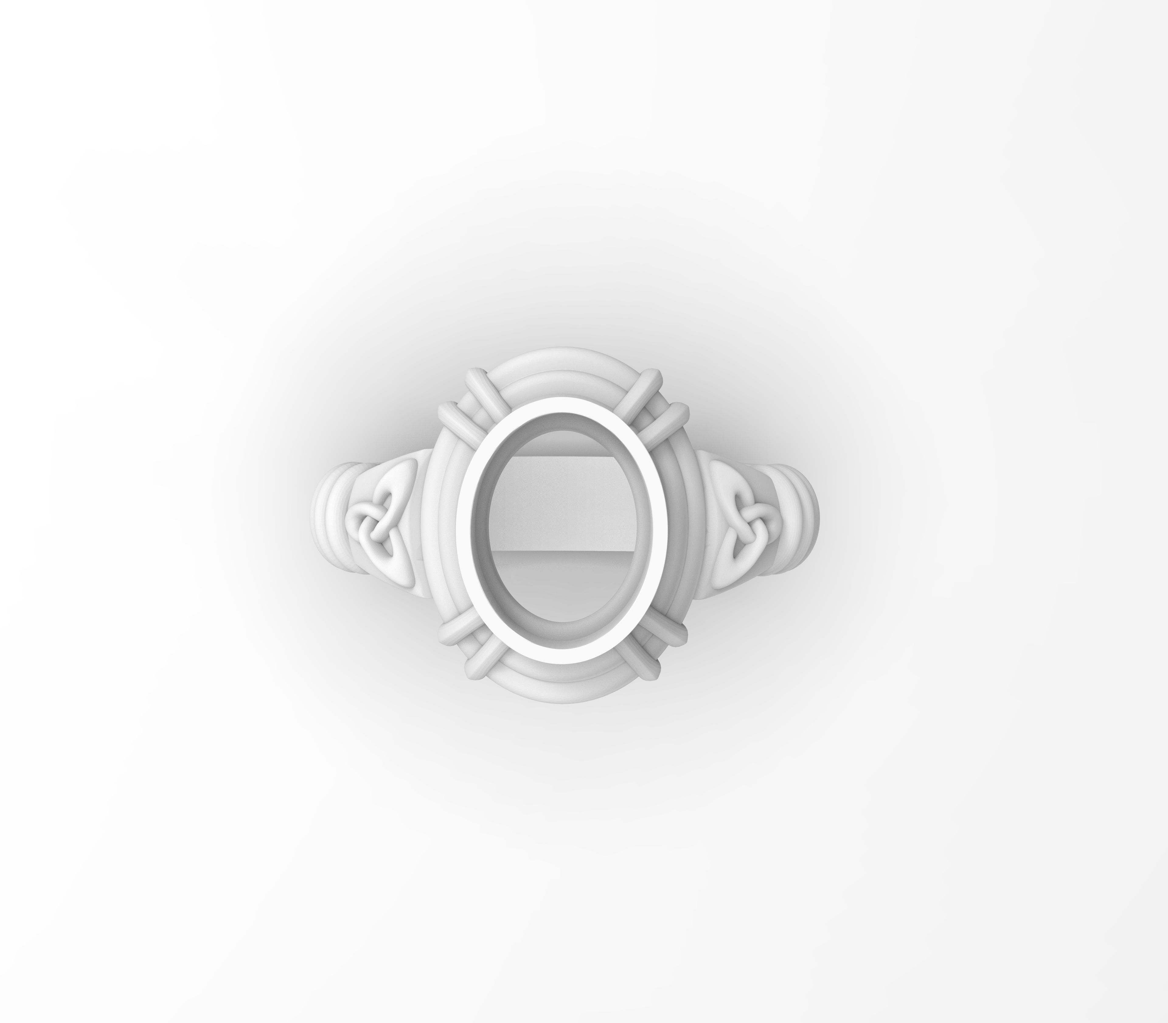 Ring for cabochon-Celtic knot Trinity-3D model STL-3D printing 3D print model_4