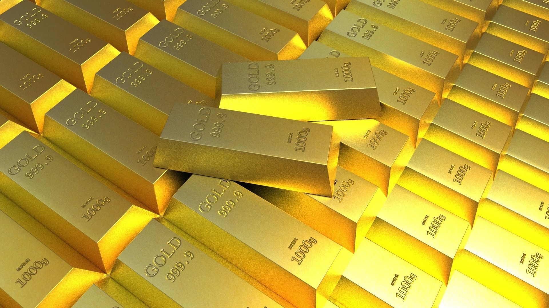 gold bar prices money bank luxury bullion square glazed ingo 3D model_4