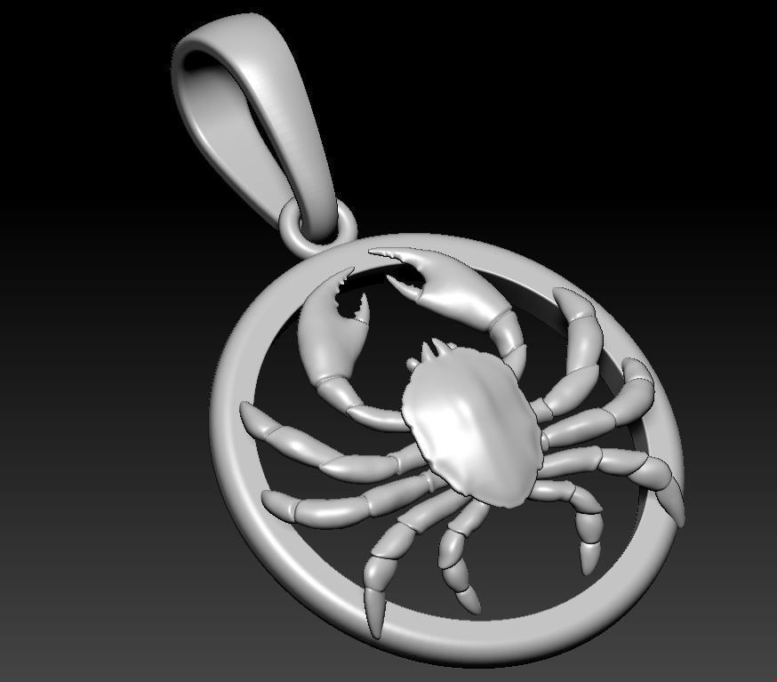 Cancer pendant 3D print model_4
