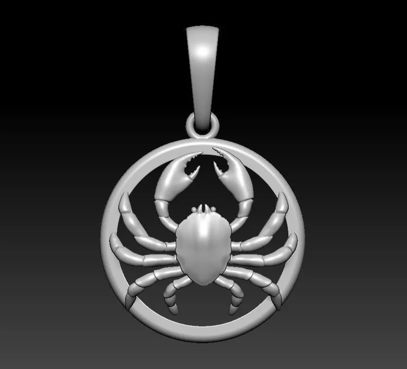 Cancer pendant 3D print model_0