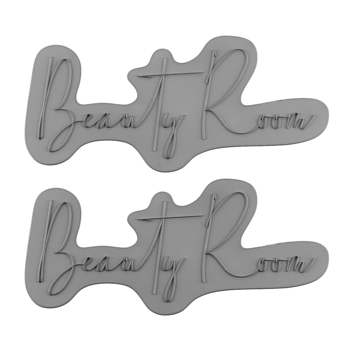 Beauty Room Neon Sign 3D model_1