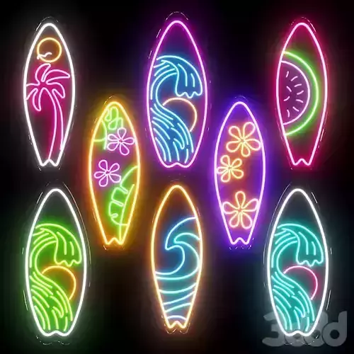 Cool Surfboards Neon Signs
