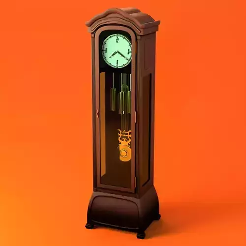Floor clock Low-poly 3D model