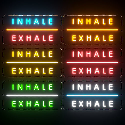 Inhale Exhale Neon Sign 3D model