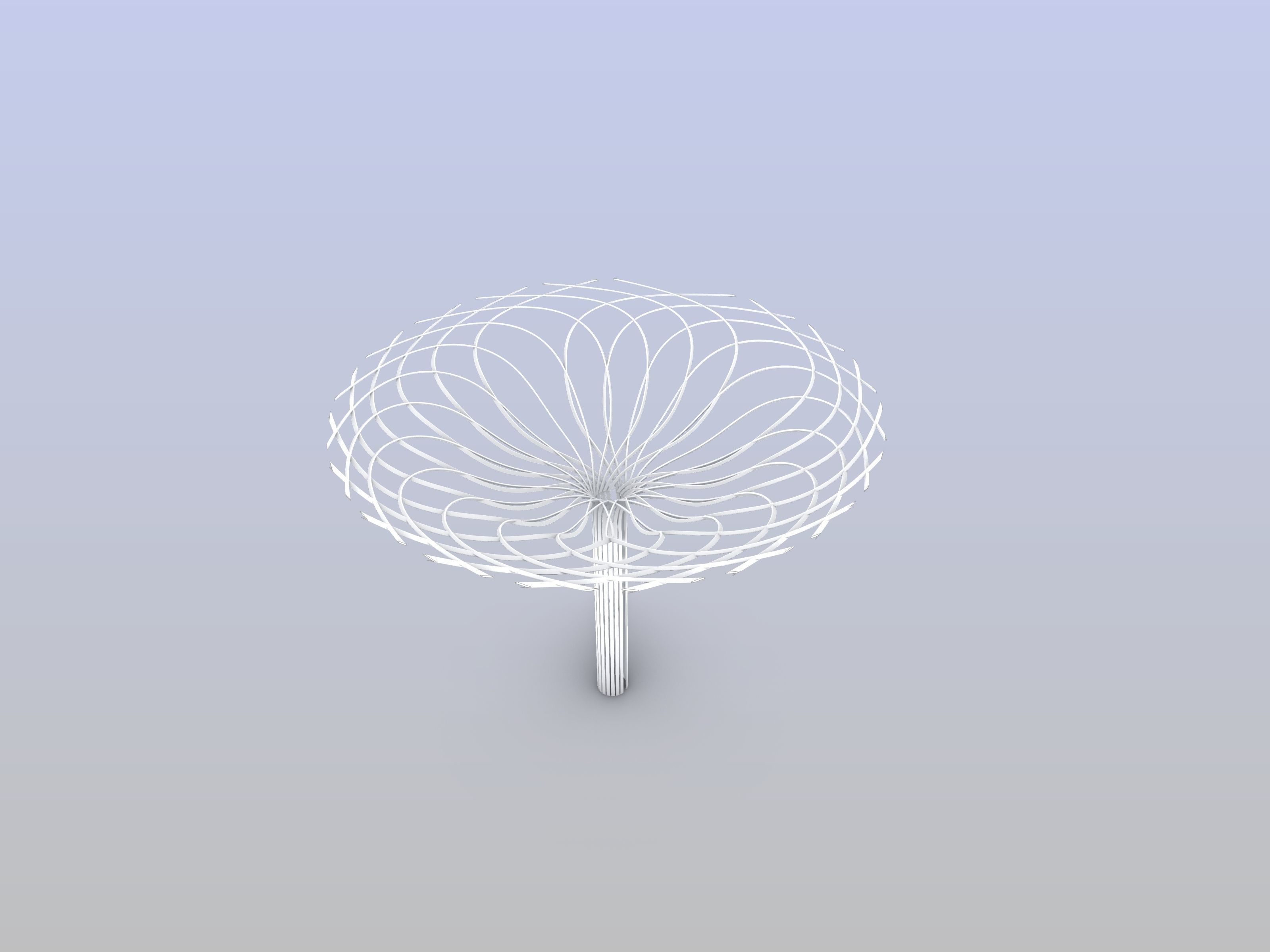 flower modern structure  estructura moderna para bamboo 3D model_2