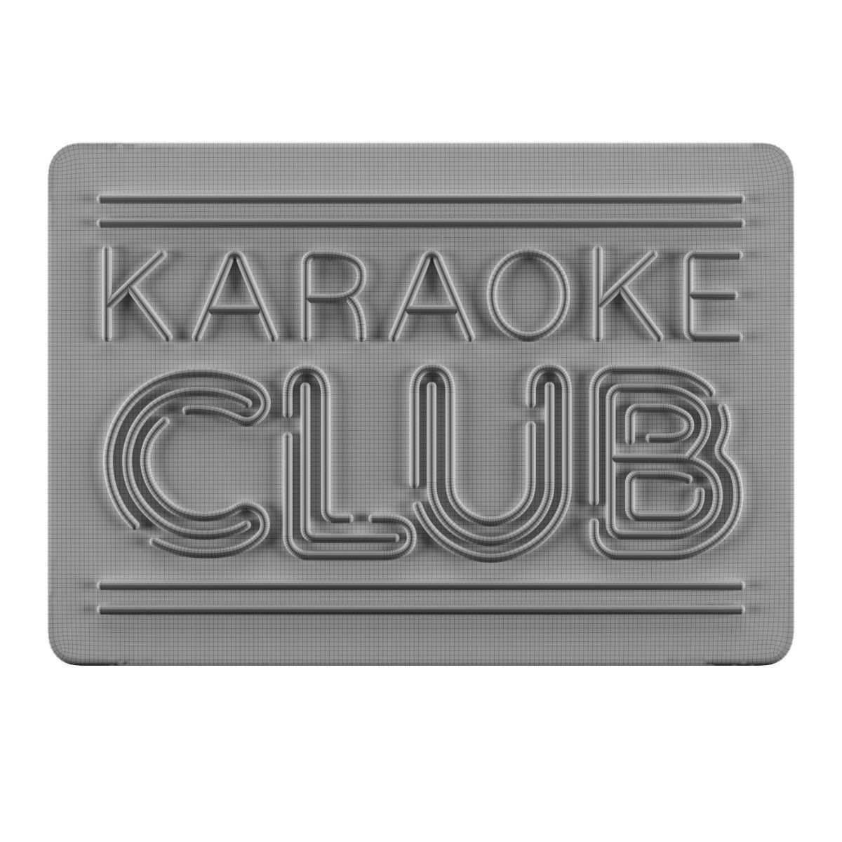 Karaoke Club Neon Sign 3D model_1