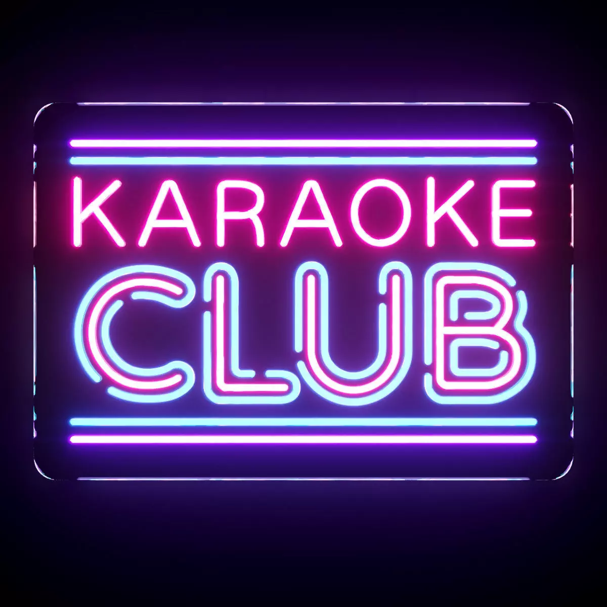 Karaoke Club Neon Sign 3D model_0