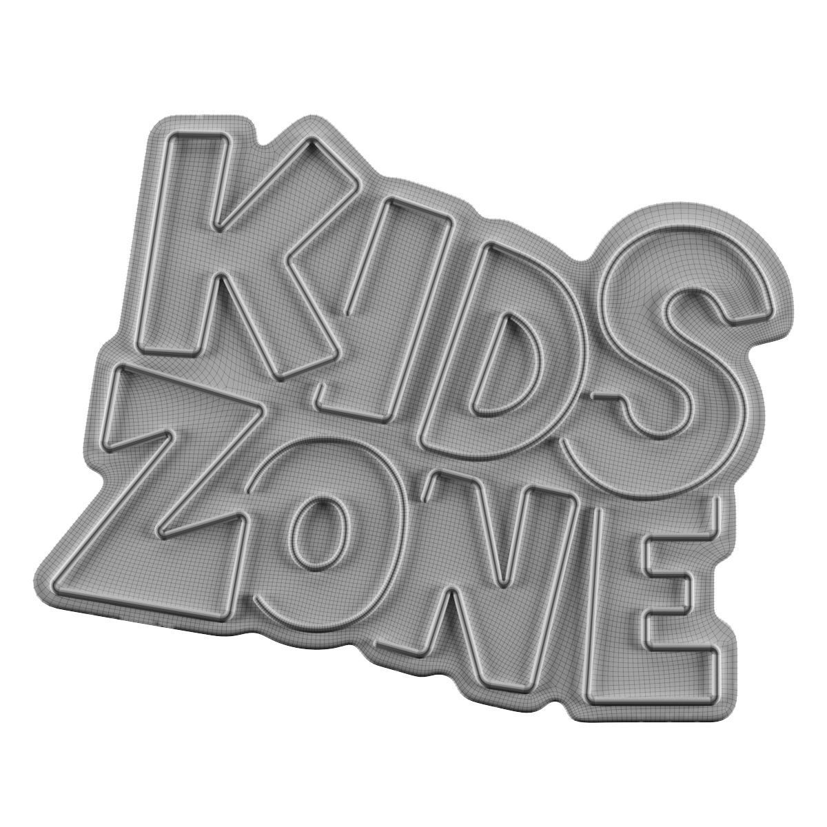 Kids Zone Neon Sign 3D model_1