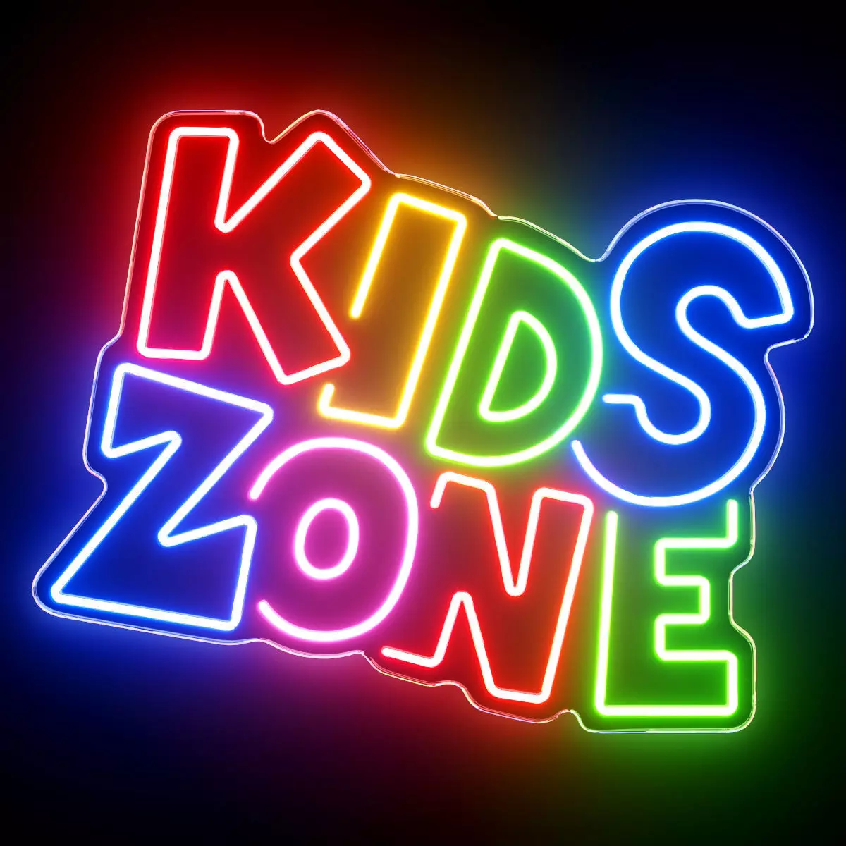 Kids Zone Neon Sign 3D model_0