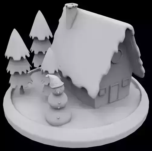Winter house 3D print model