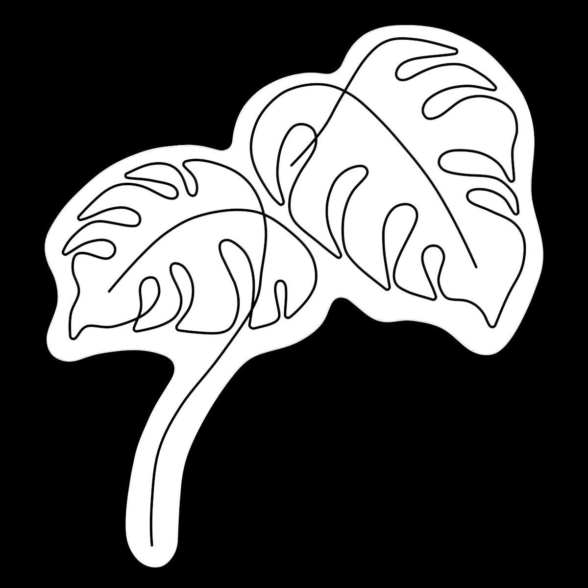 Monstera Neon Sign 3D model_2