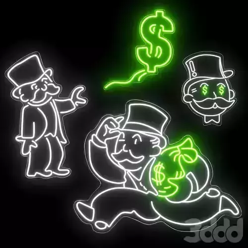 Mr Monopoly Neon Sign