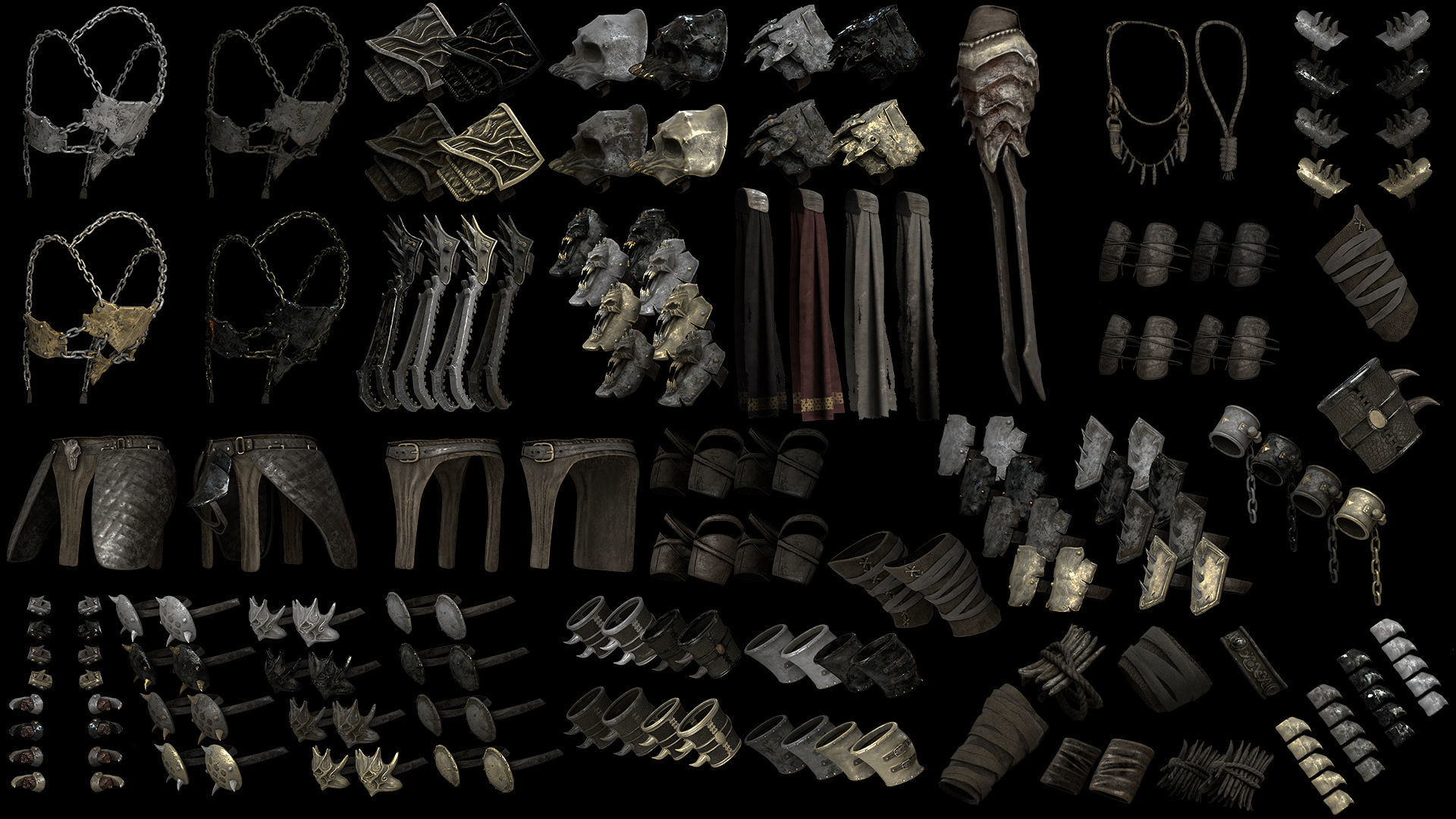 50 Brutal Armor Low-poly 3D model_5