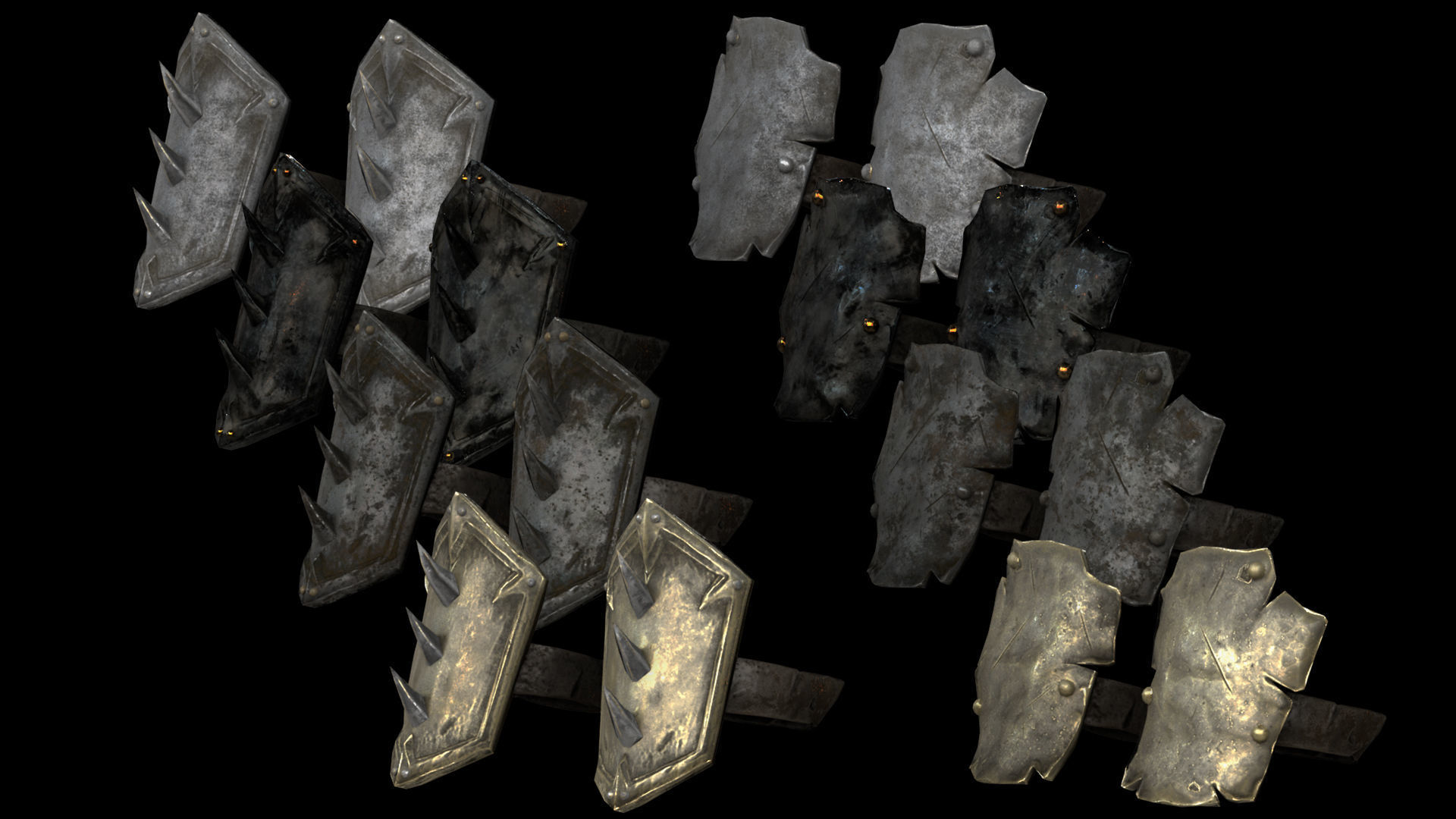 50 Brutal Armor Low-poly 3D model_14