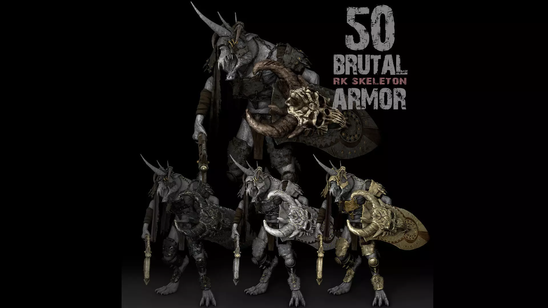 50 Brutal Armor Low-poly 3D model_0