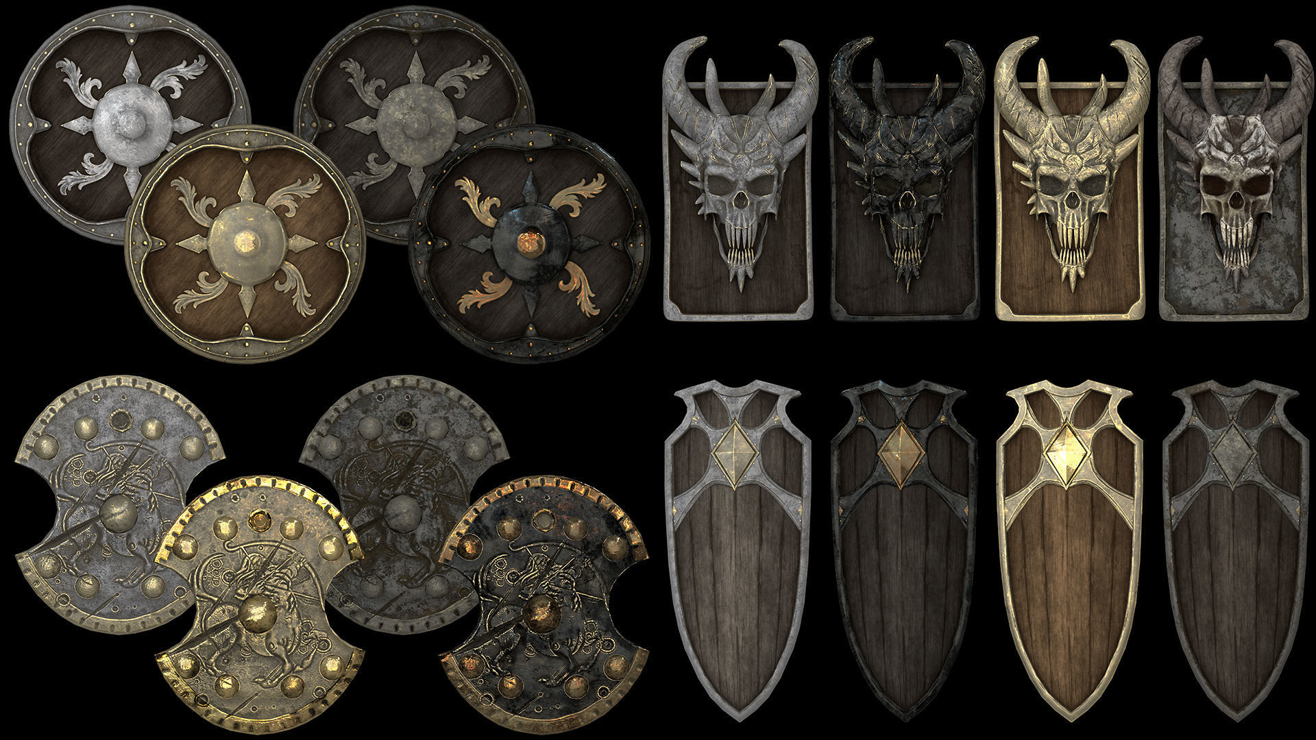 50 Brutal Armor Low-poly 3D model_7