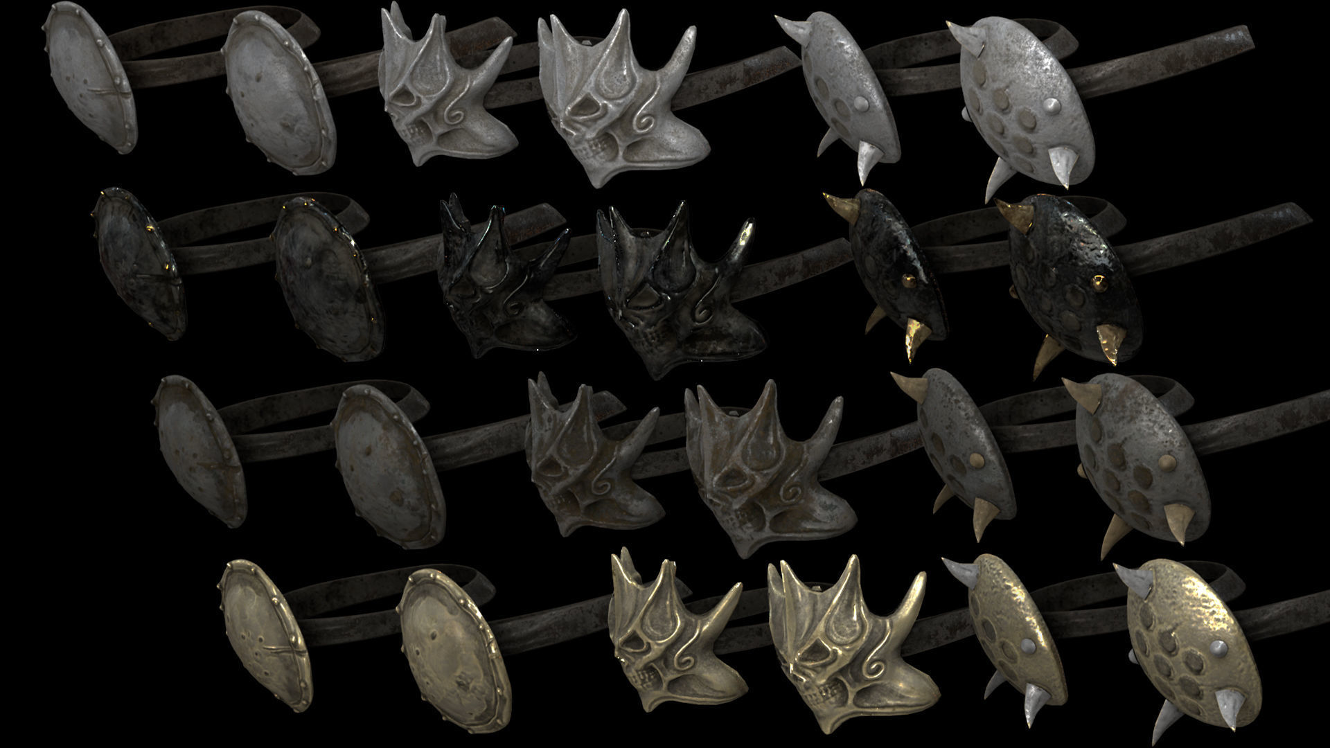 50 Brutal Armor Low-poly 3D model_13