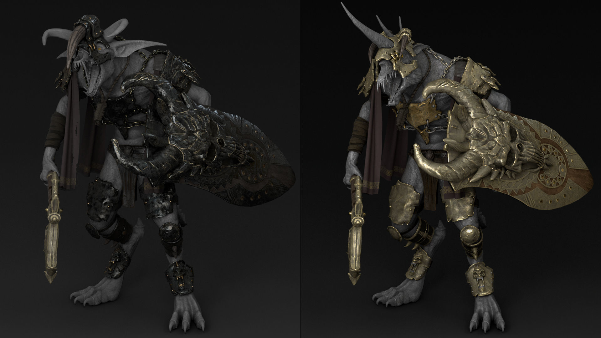 50 Brutal Armor Low-poly 3D model_4