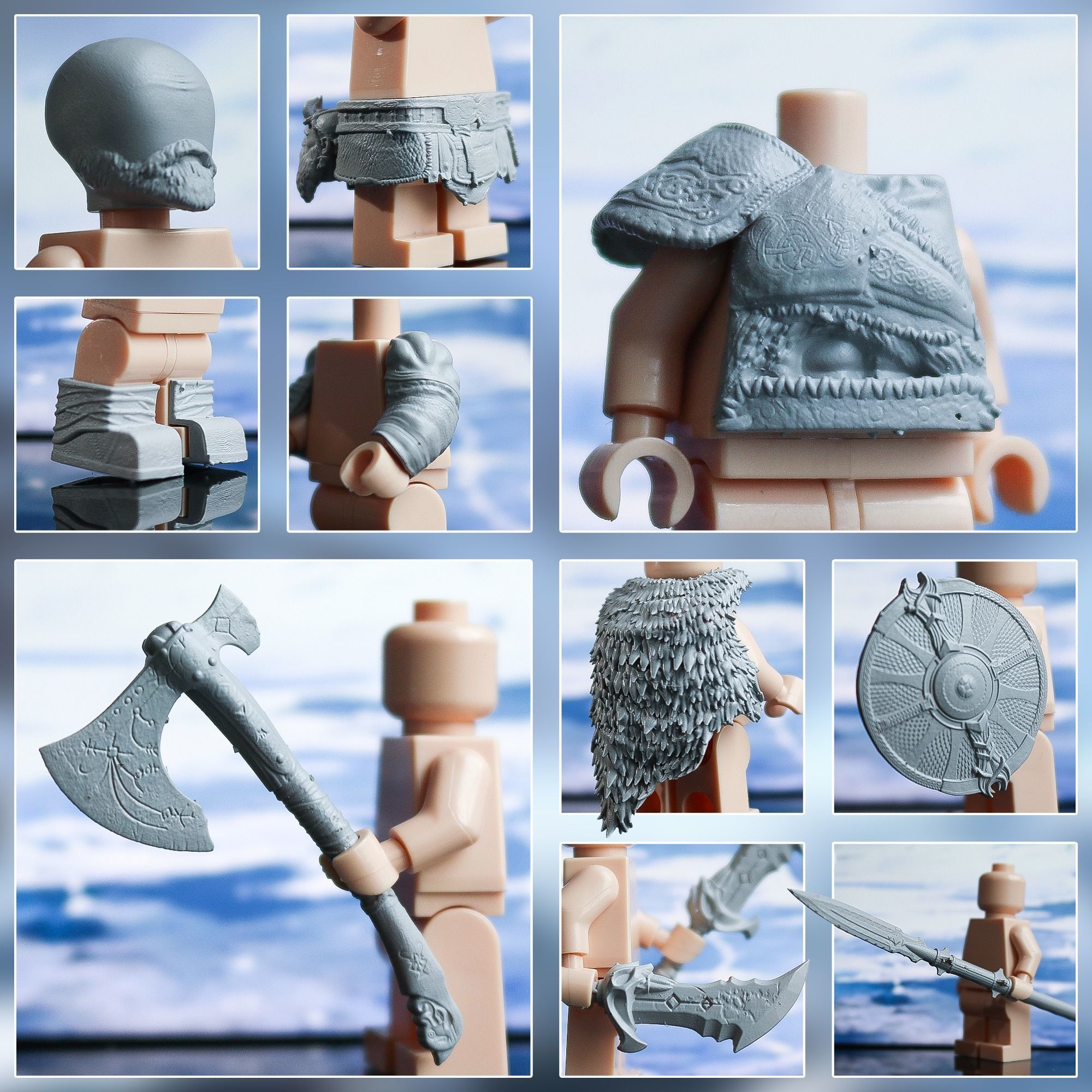 Lego Minifigures - Kratos - God Of War Ragnarok  3D print model_7