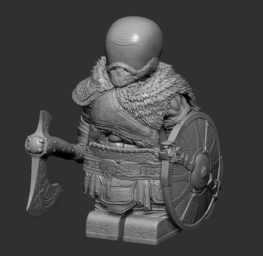 Lego Minifigures - Kratos - God Of War Ragnarok  3D print model_12