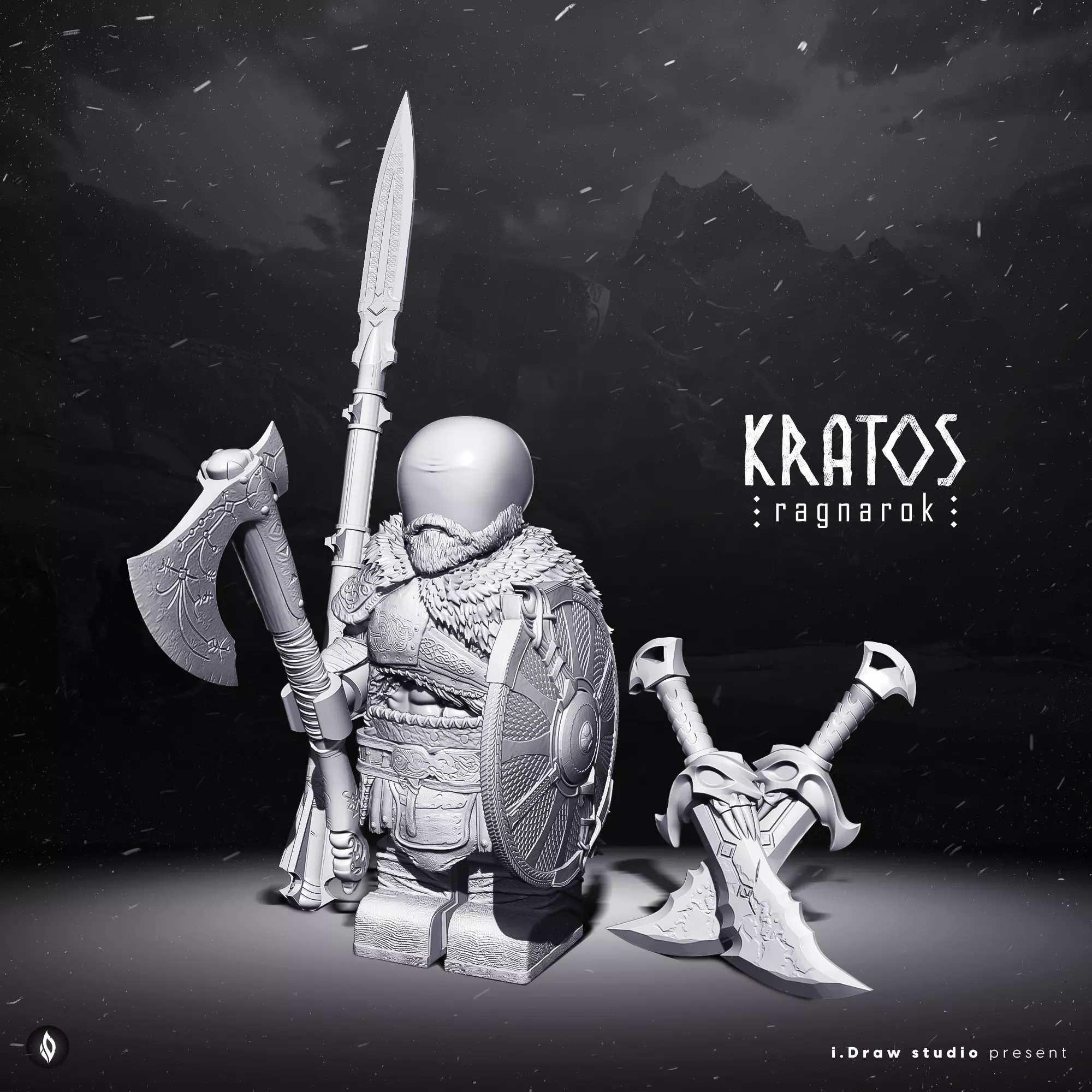 Lego Minifigures - Kratos - God Of War Ragnarok  3D print model_0