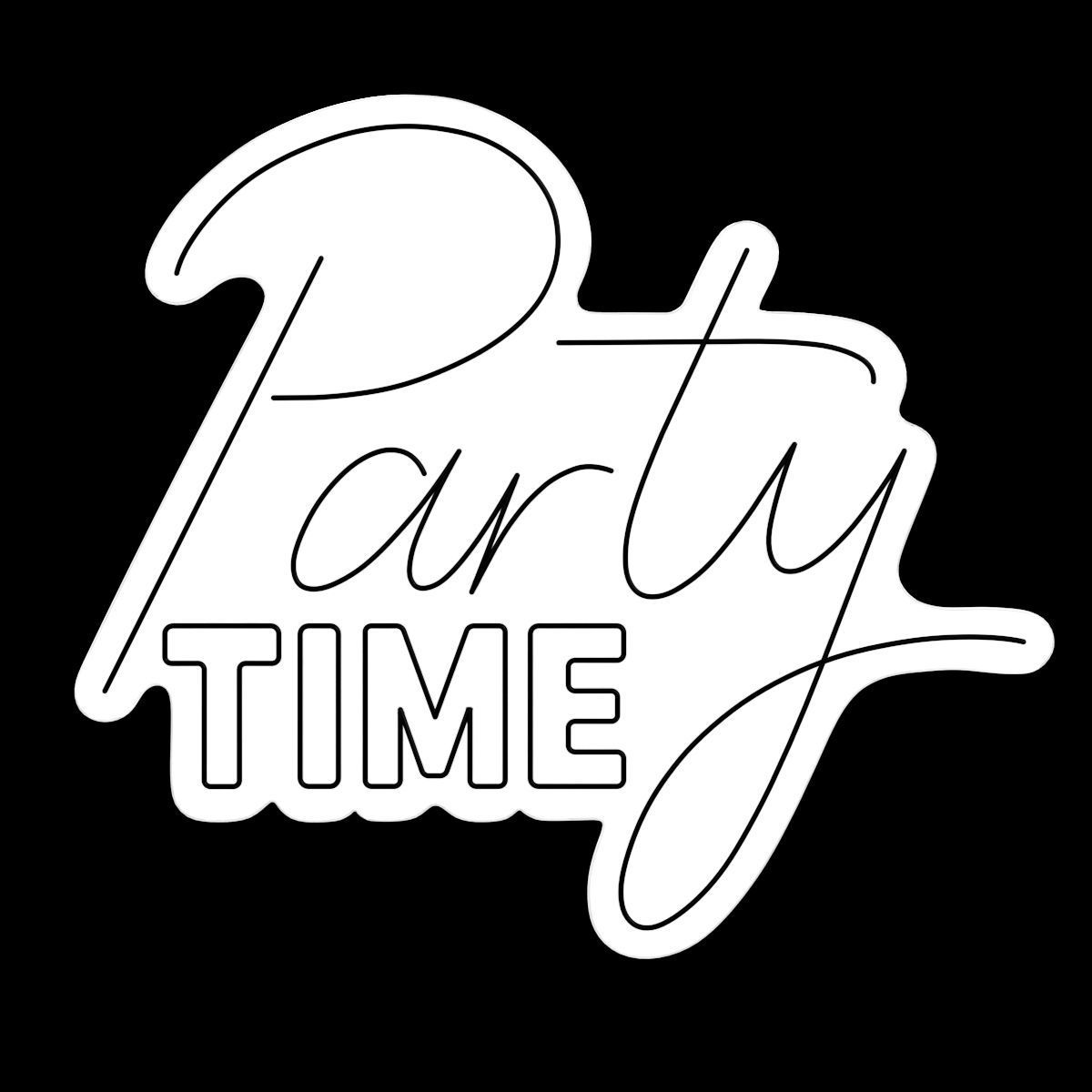 Party Time Neon Sign 3D model_2